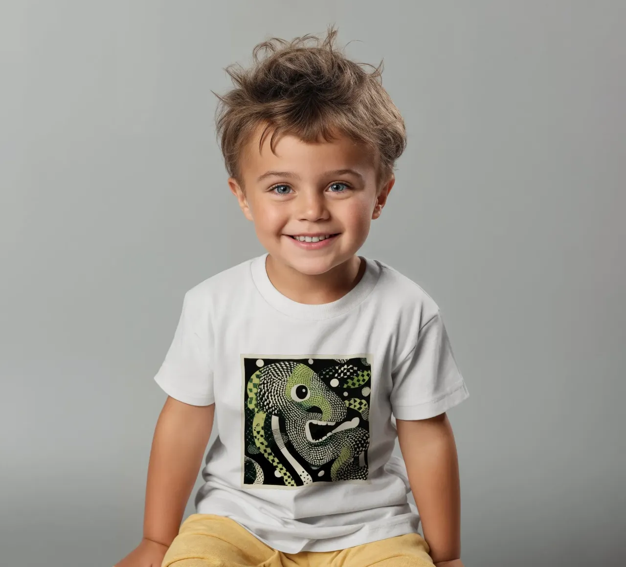 Green Python t-shirt enfant de Minimal Animal Art