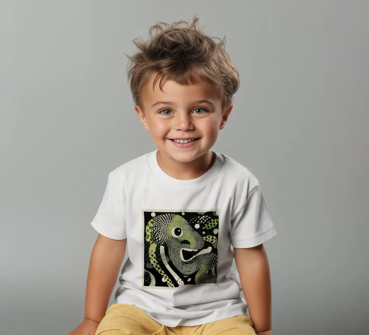 Green Python t-shirt enfant de Minimal Animal Art