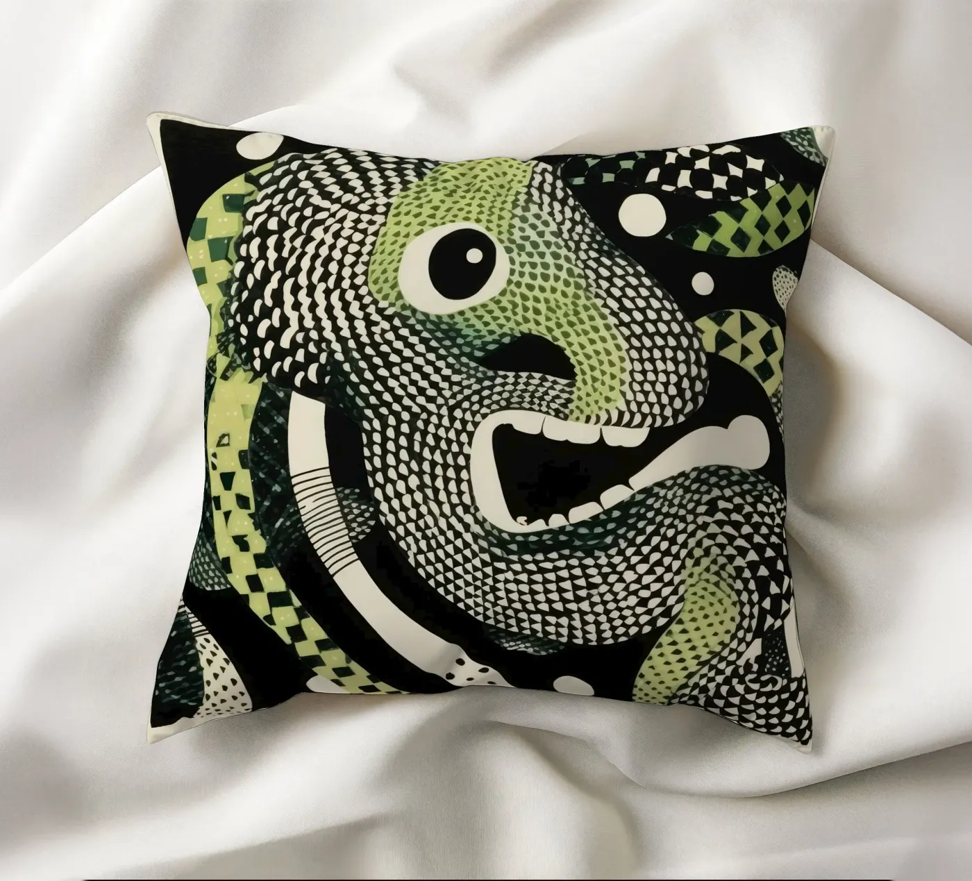 Green Python coussin de Minimal Animal Art
