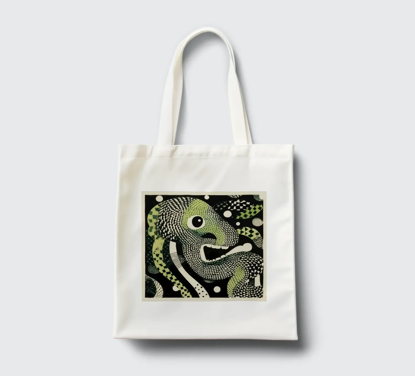 Green Python tote bag de Minimal Animal Art