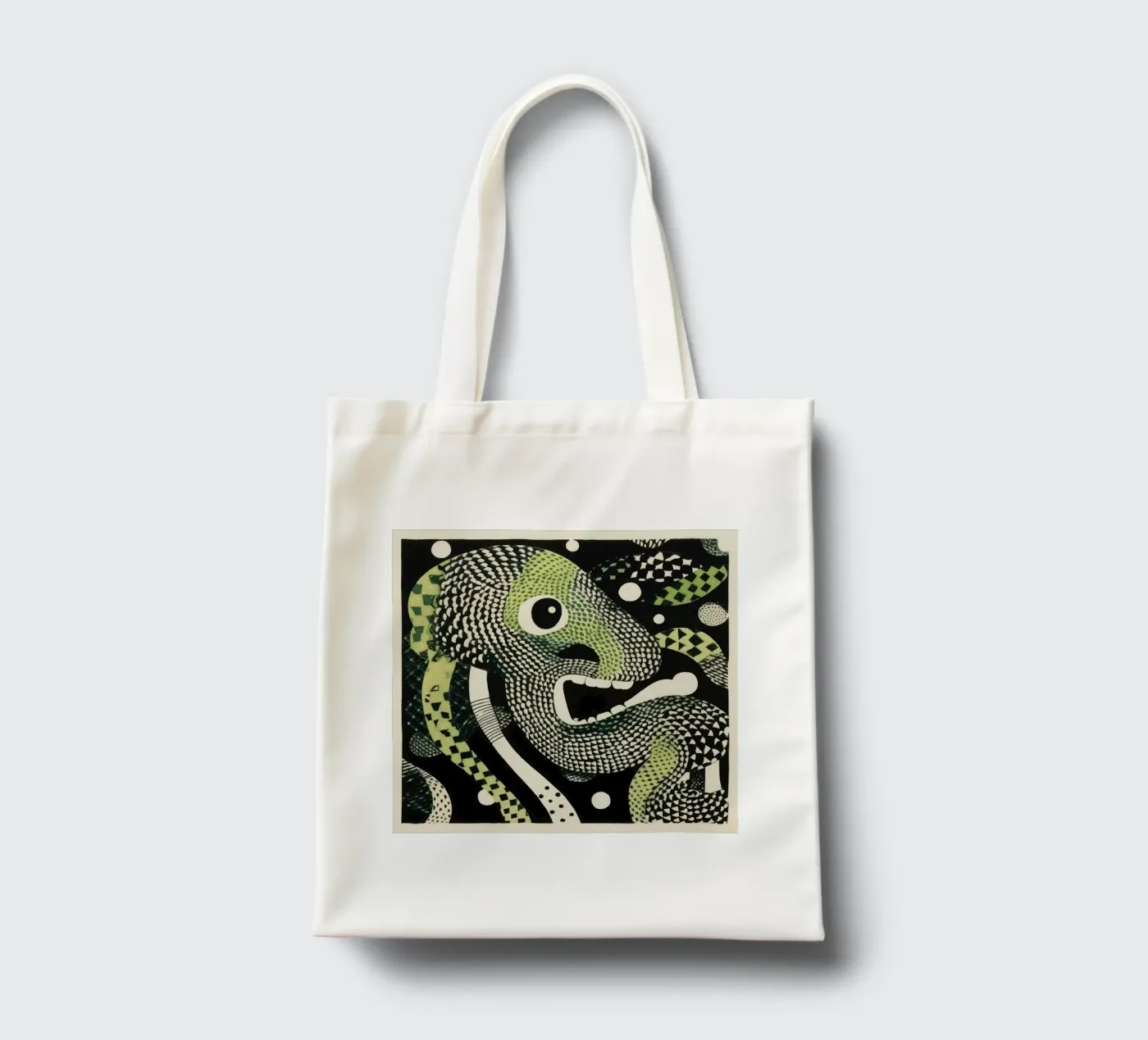 Grüne Python Jutebeutel von Minimal Animal Art