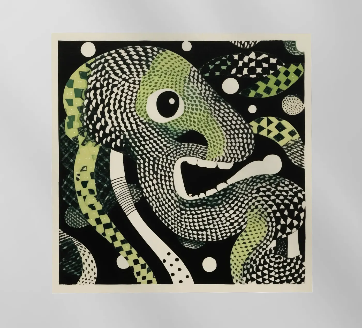 Green Python Backlit Folie von Minimal Animal Art