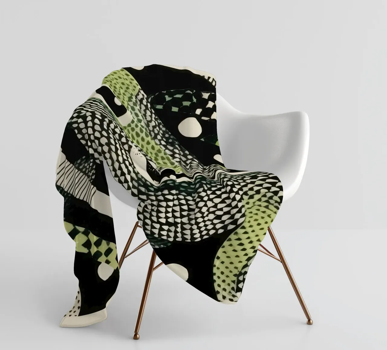 Groene python 2 fleecedeken van Minimal Animal Art