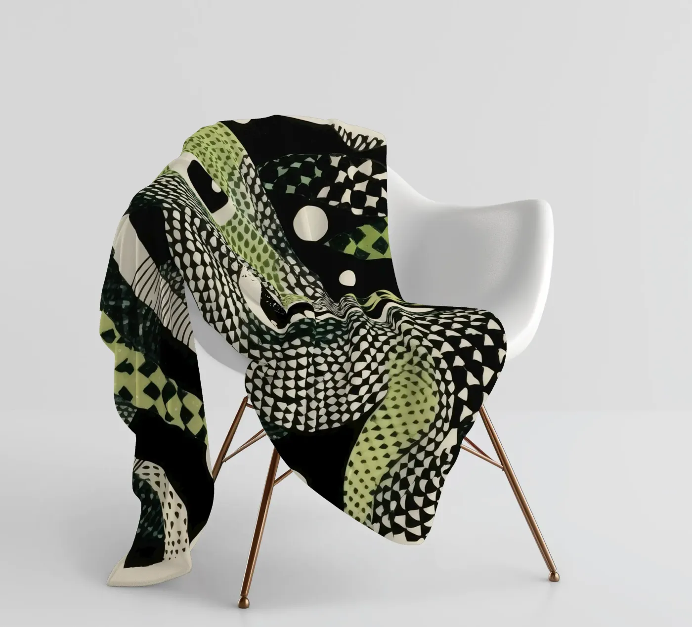 Green Python Fleecedecke von Minimal Animal Art