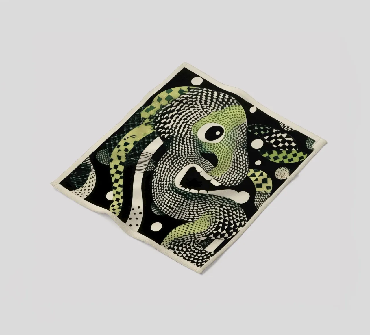 Groene python 2 fleecedeken van Minimal Animal Art