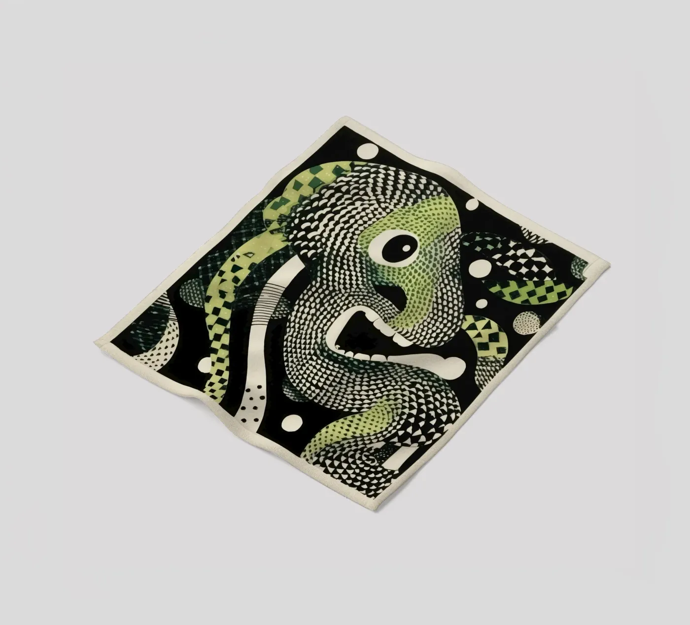 Green Python Fleecedecke von Minimal Animal Art