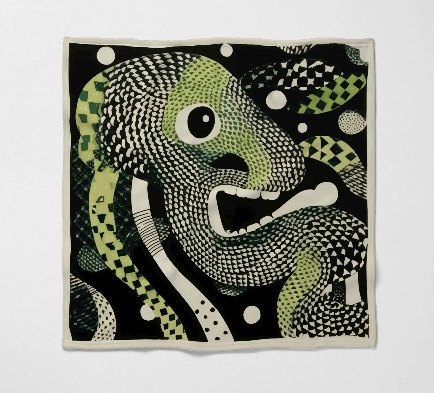 Green Python Fleecedecke von Minimal Animal Art