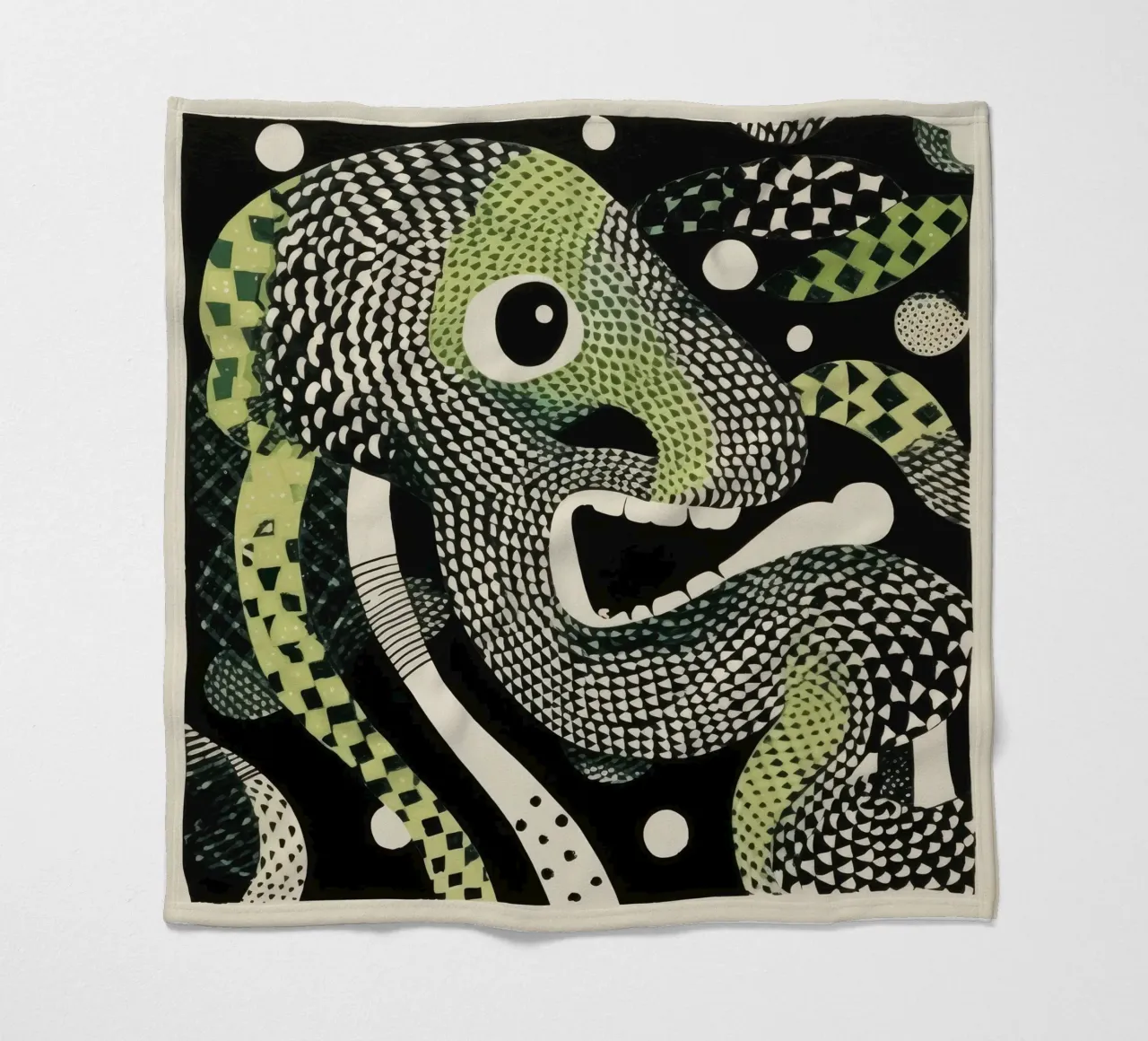 Groene python 2 fleecedeken van Minimal Animal Art