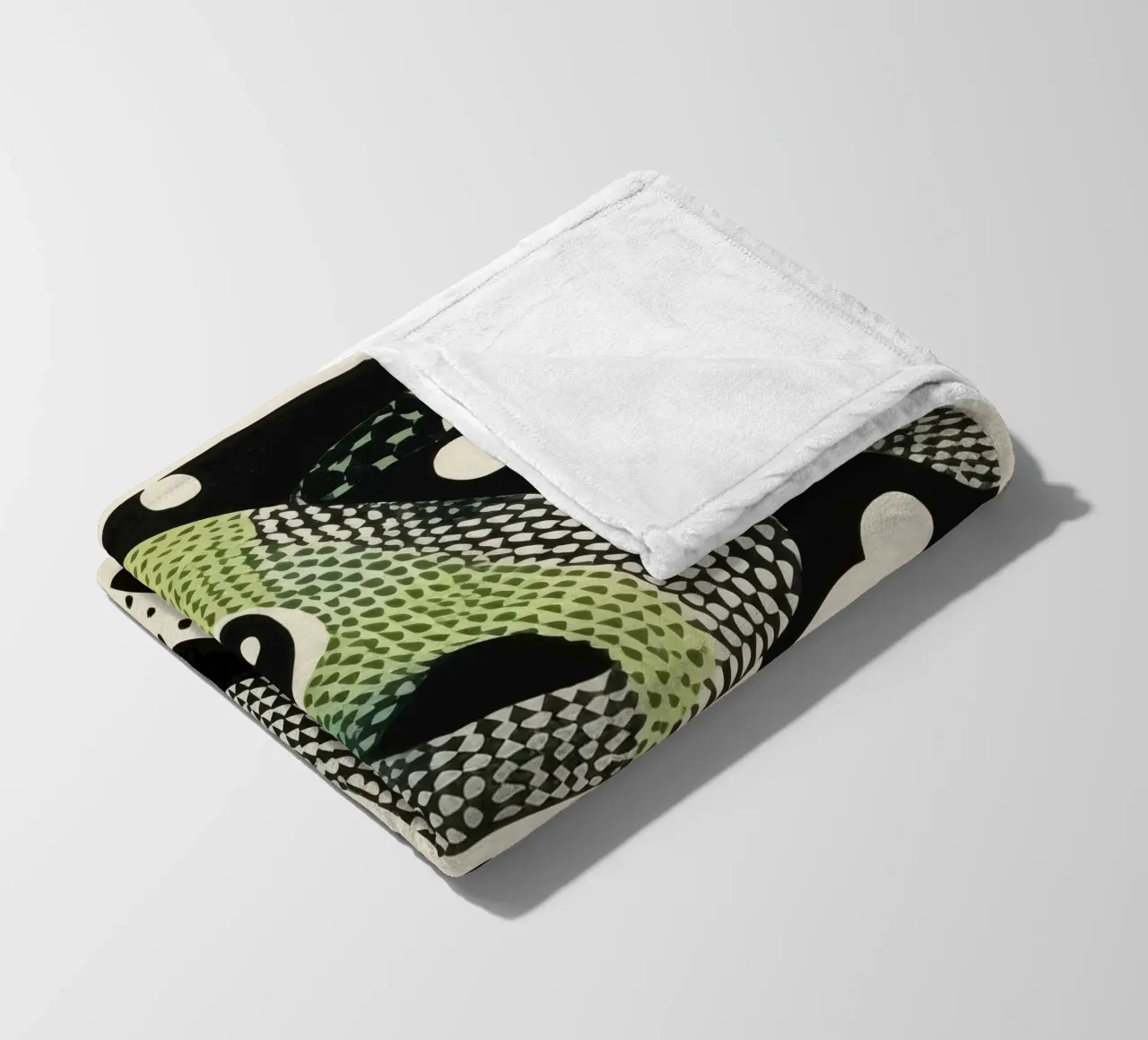 Groene python 2 fleecedeken van Minimal Animal Art