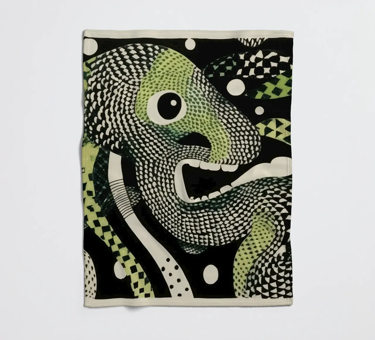 Groene python 2 fleecedeken van Minimal Animal Art