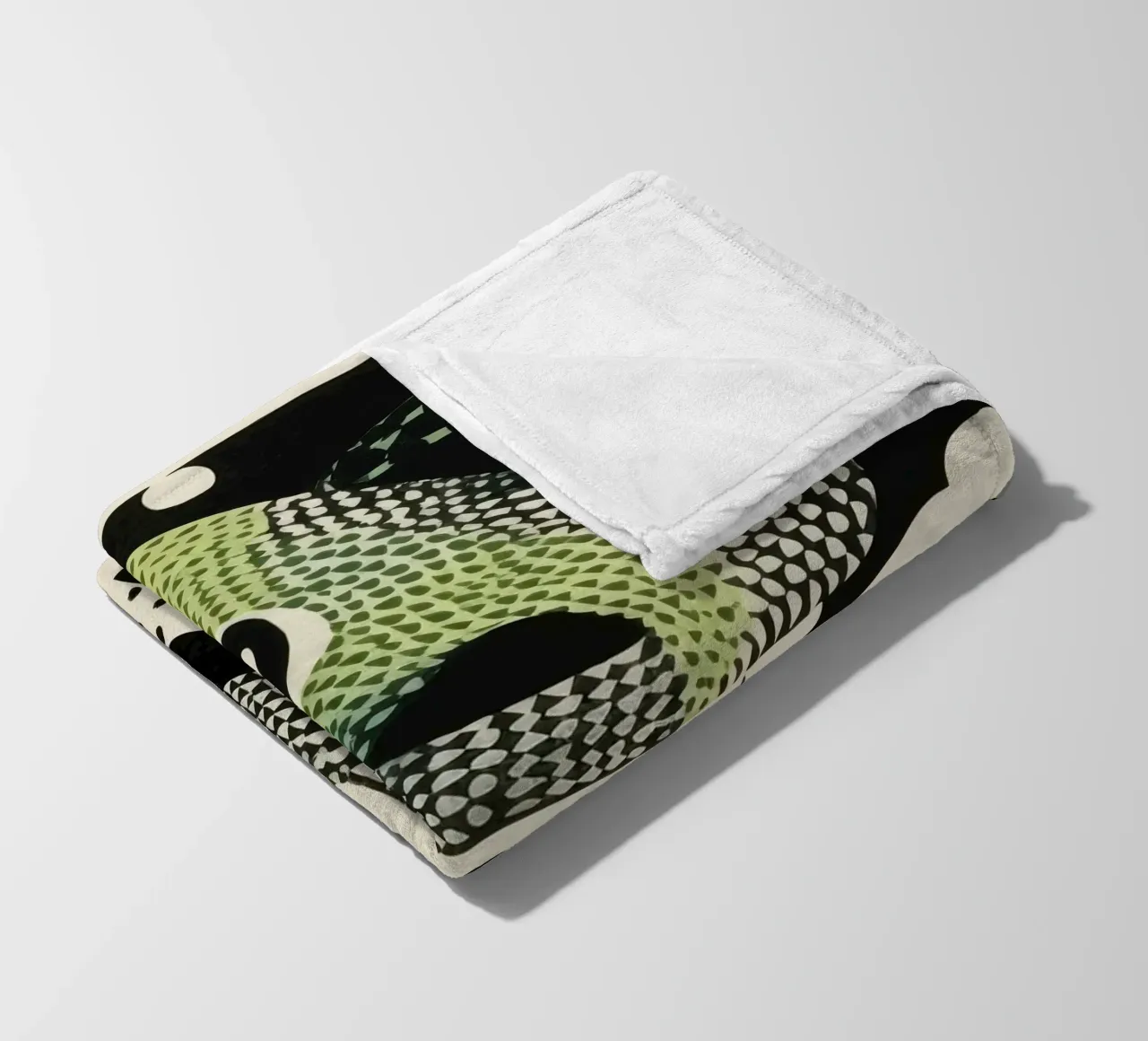Pitone Verde 2 coperta in pile da Minimal Animal Art