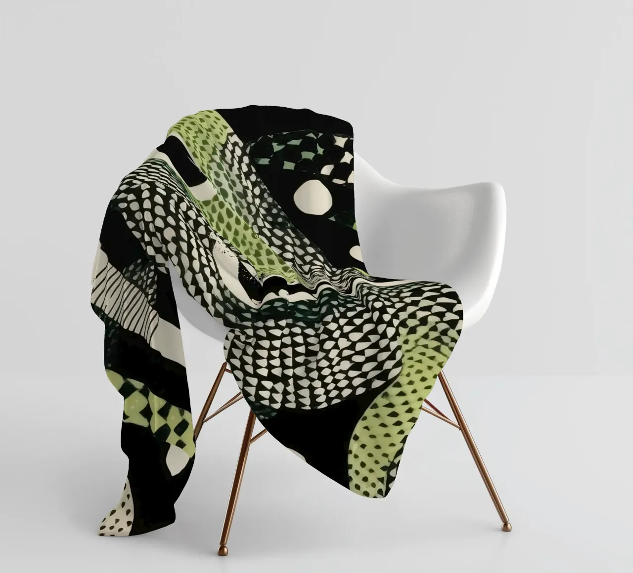 Groene python 2 fleecedeken van Minimal Animal Art