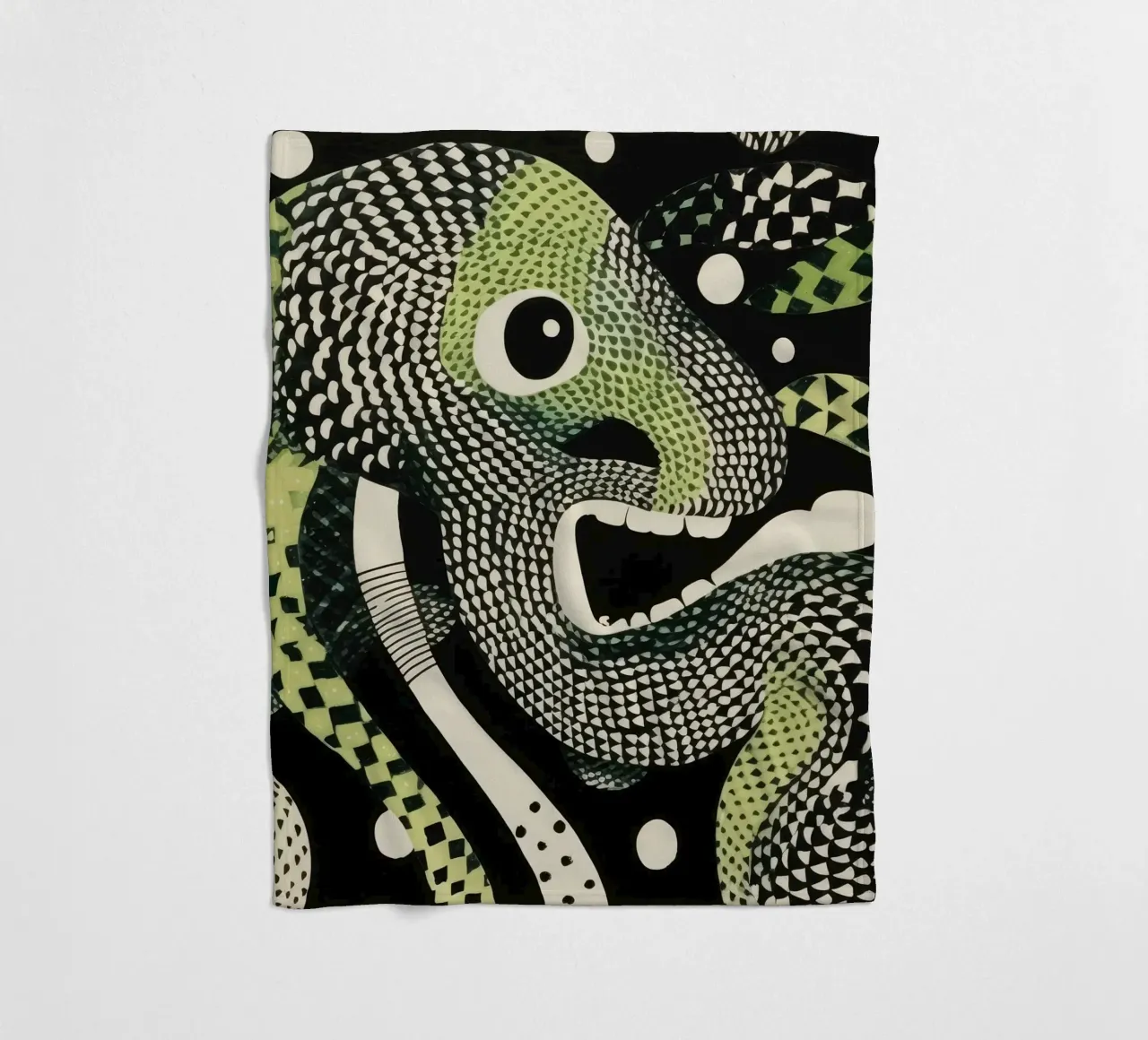 Groene python 2 fleecedeken van Minimal Animal Art