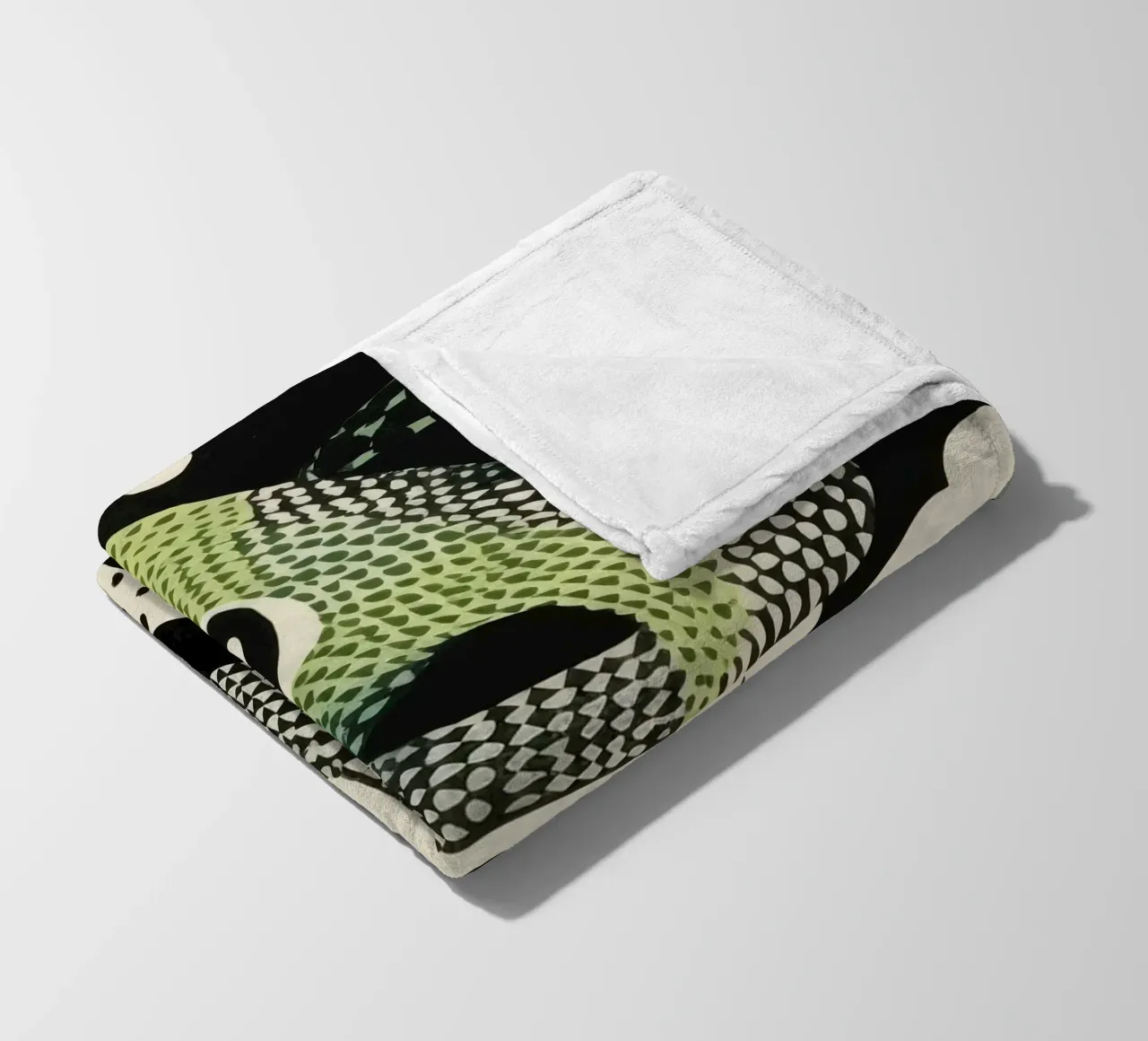 Groene python 2 fleecedeken van Minimal Animal Art