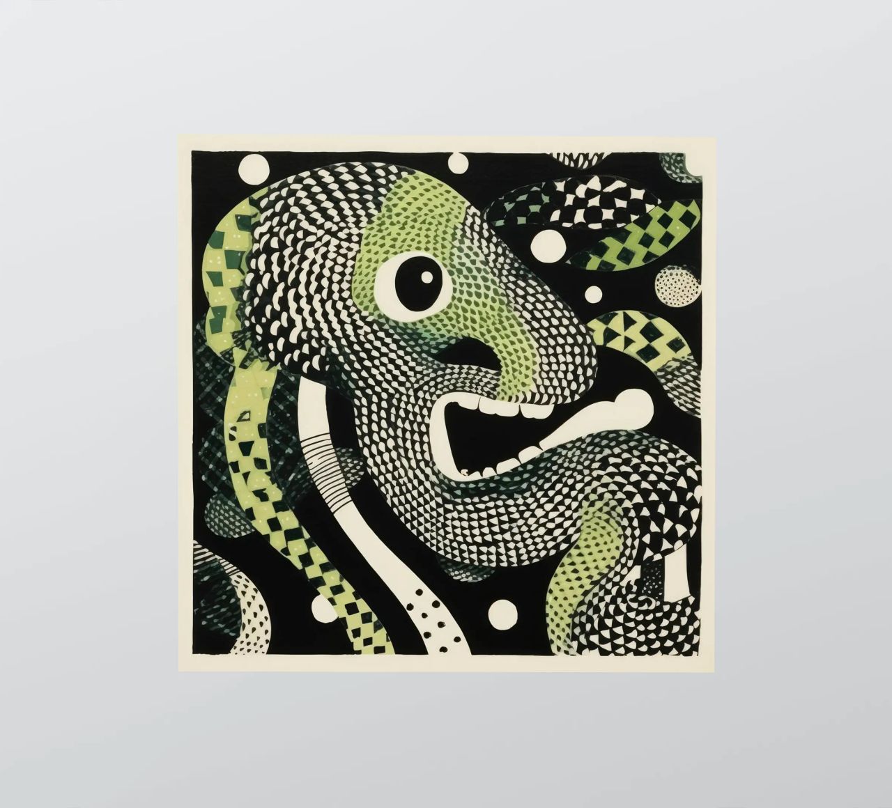 Python vert 2 autocollant de Minimal Animal Art