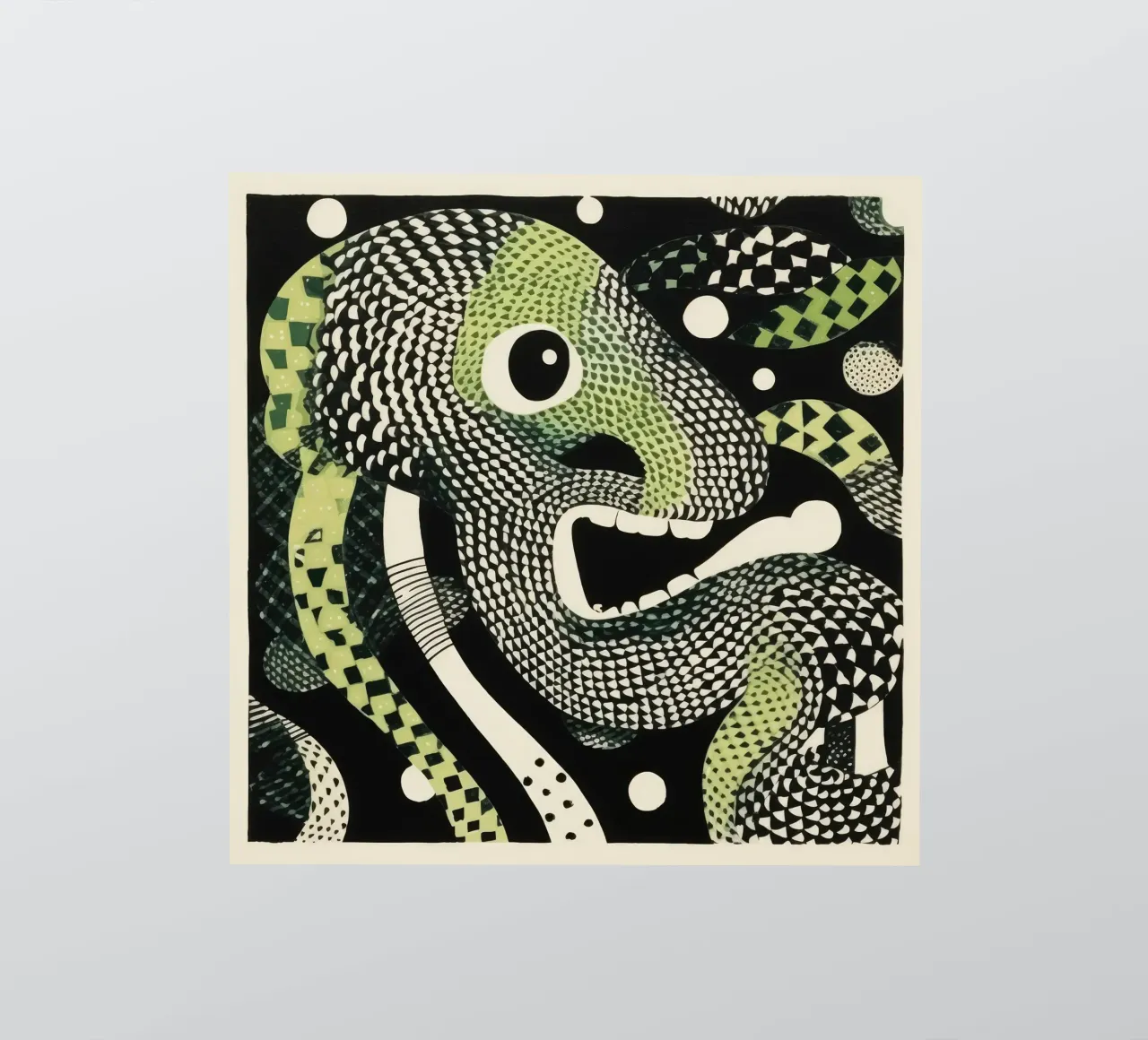 Python vert 2 autocollant de Minimal Animal Art