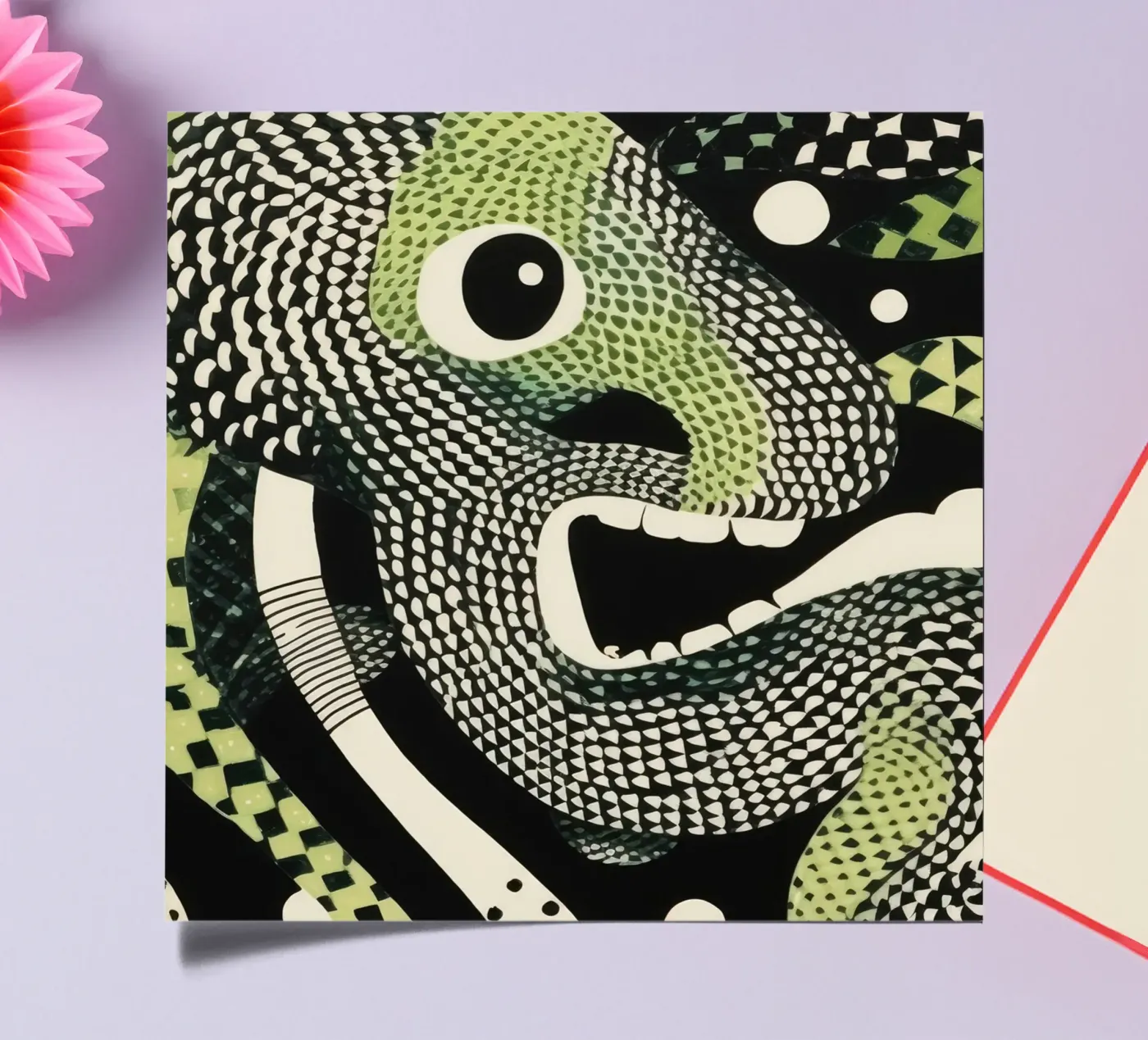 Green Python sticker sheet by Minimal Animal Art