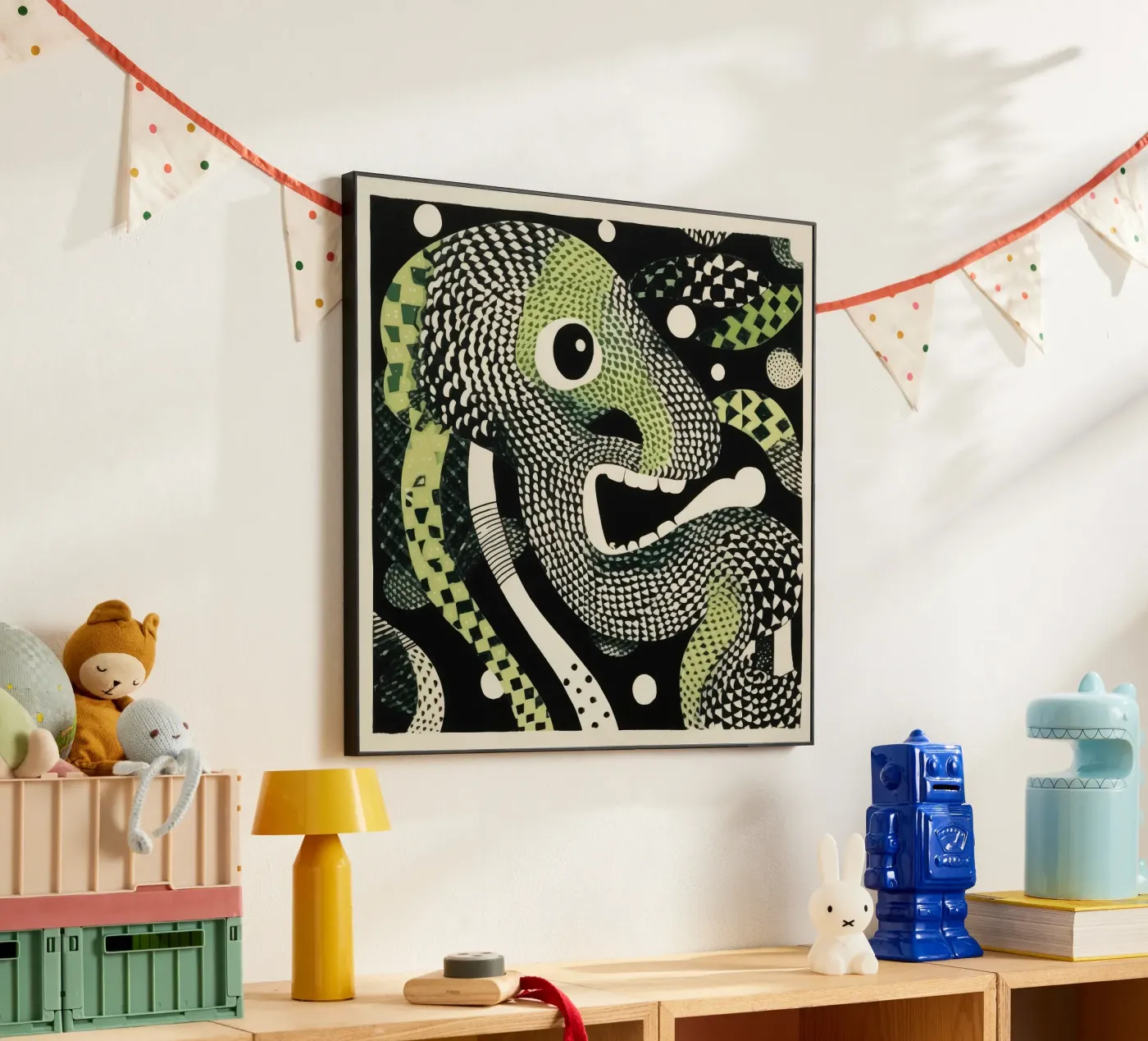 Green Python forex plate by Minimal Animal Art