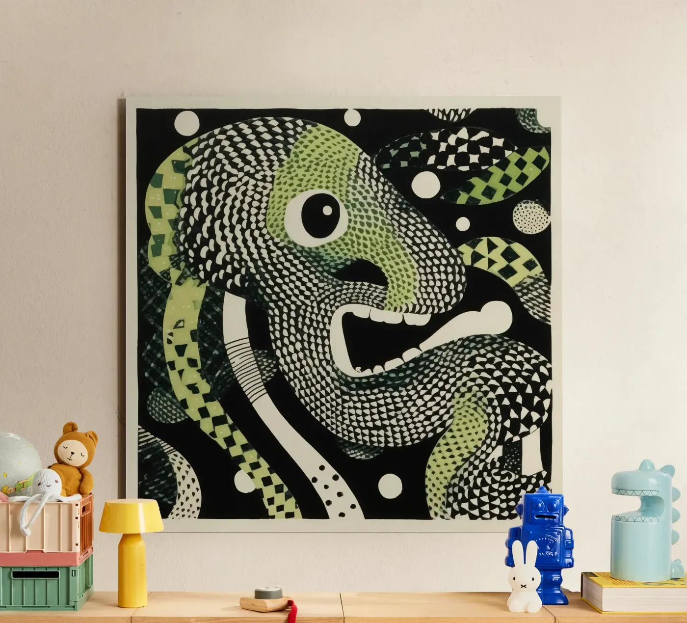 Green Python forex plate by Minimal Animal Art