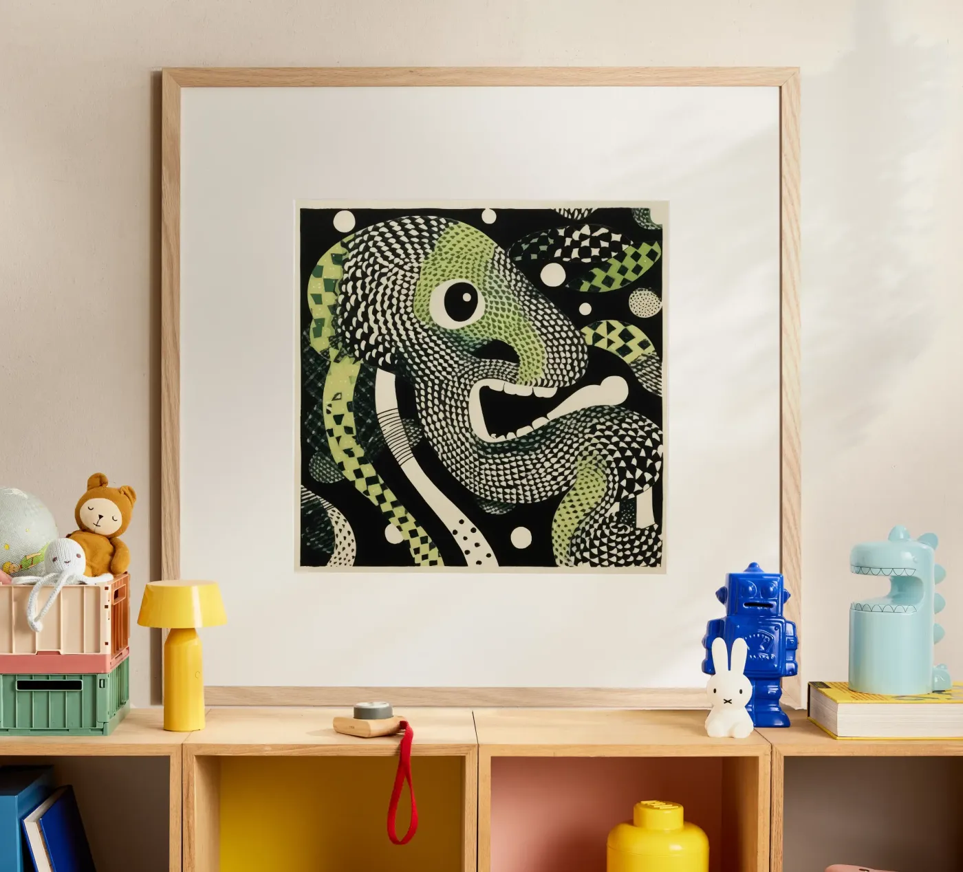 Green Python poster by Minimal Animal Art