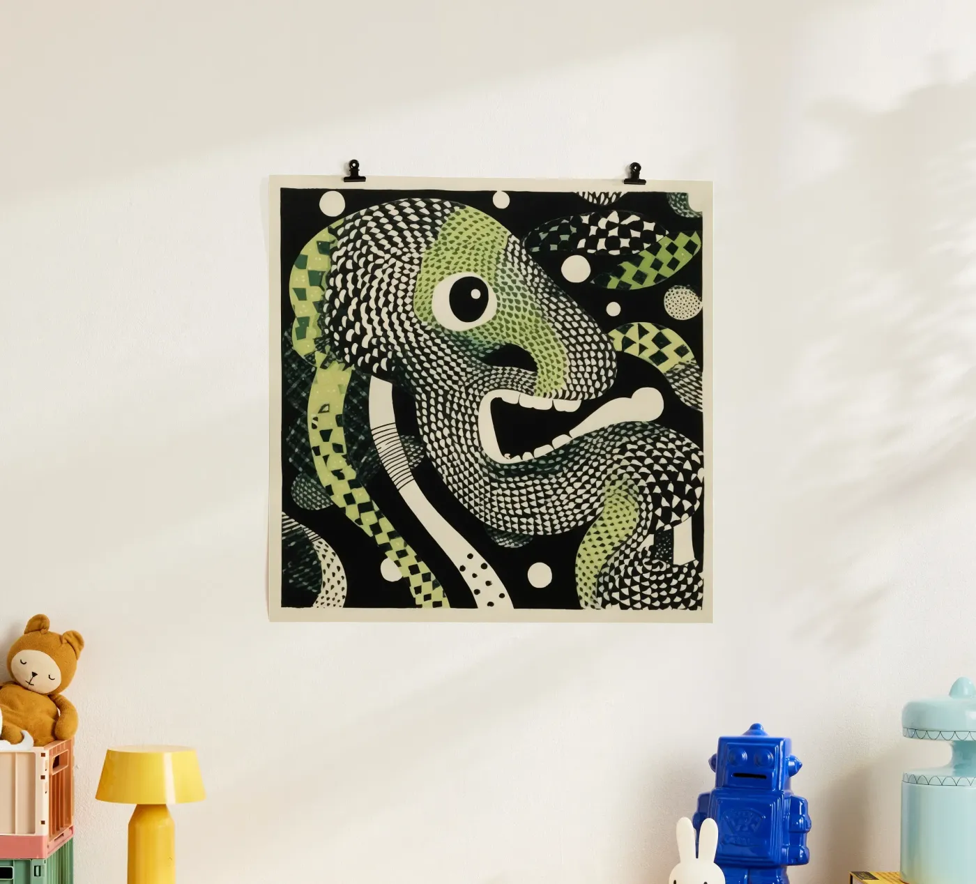 Green Python poster by Minimal Animal Art