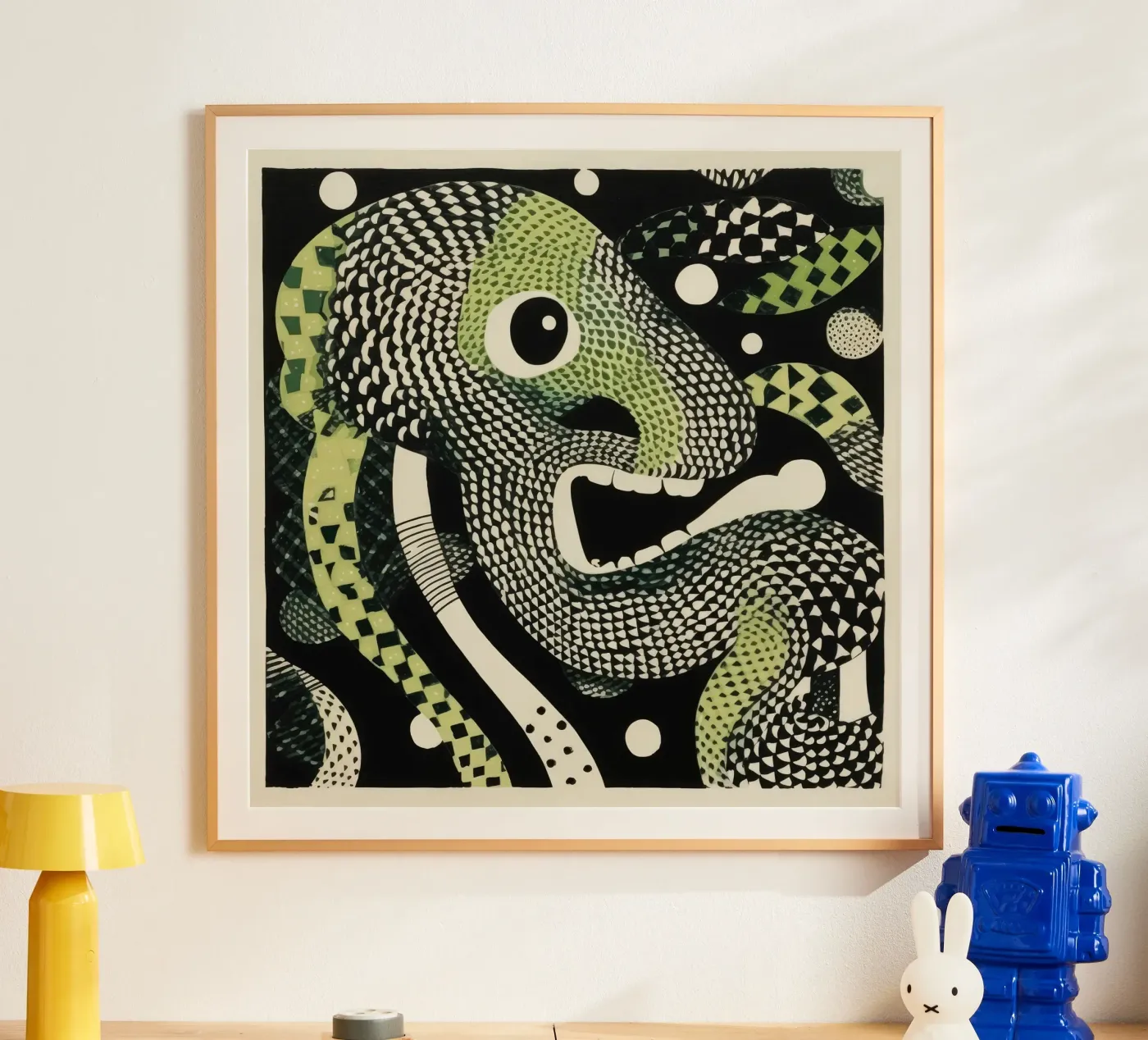 Green Python poster by Minimal Animal Art