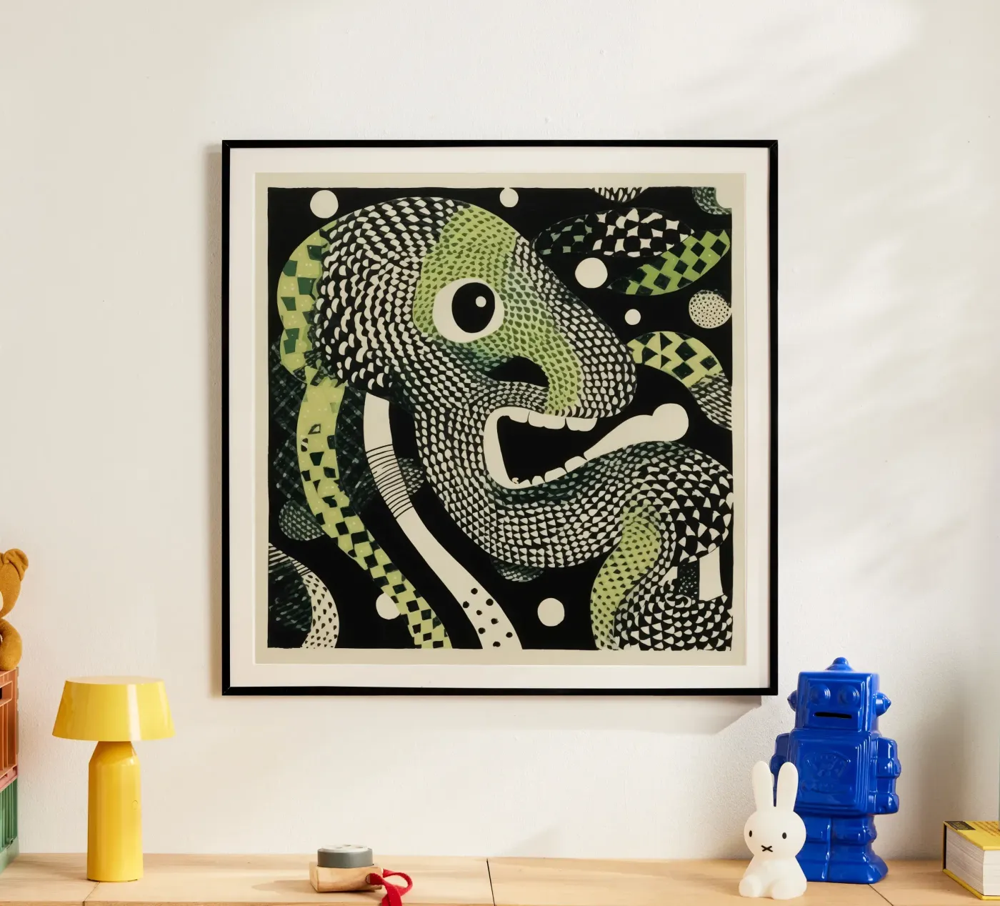 Green Python poster by Minimal Animal Art
