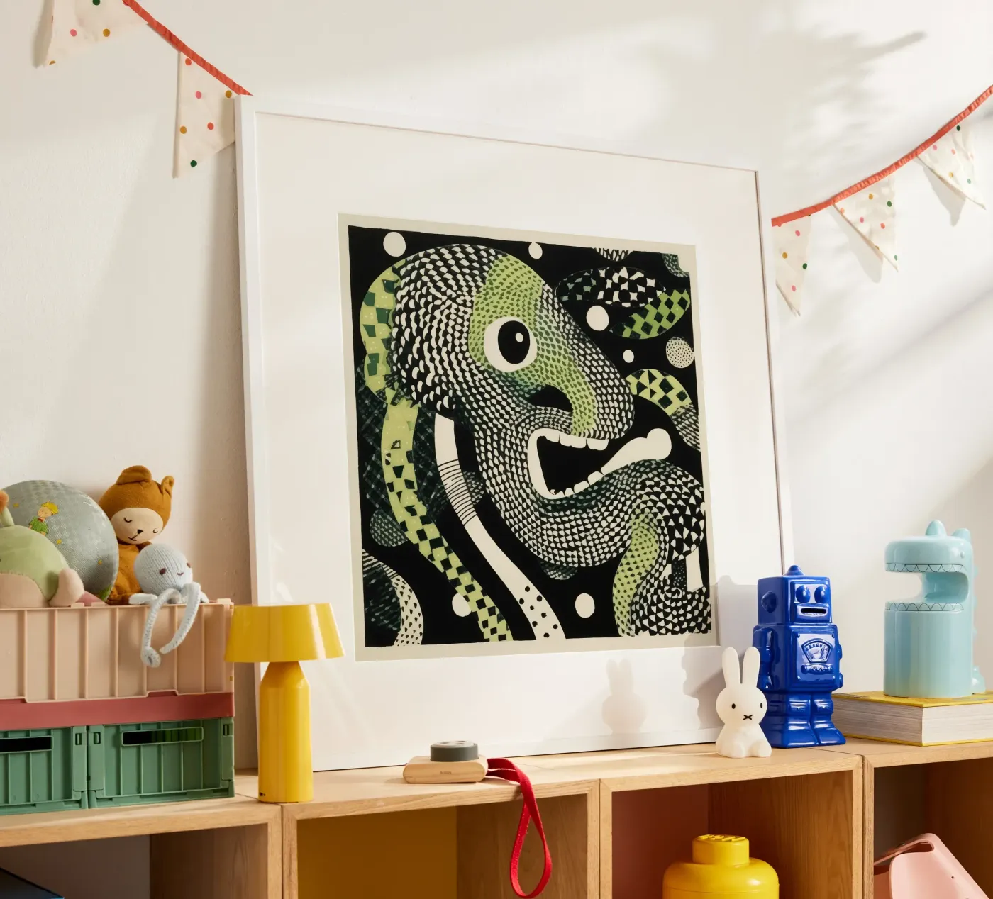 Green Python poster by Minimal Animal Art