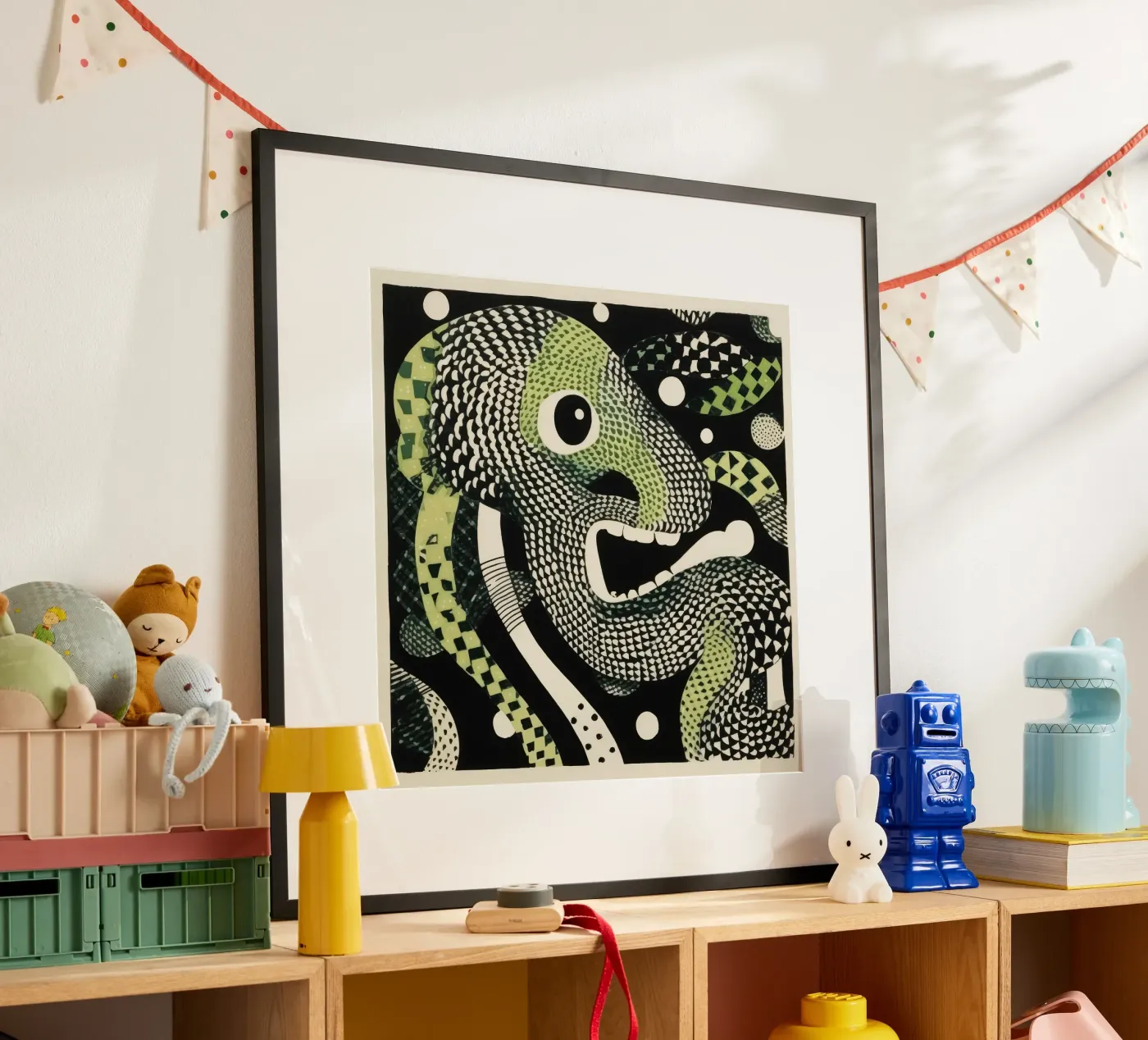 Green Python poster by Minimal Animal Art