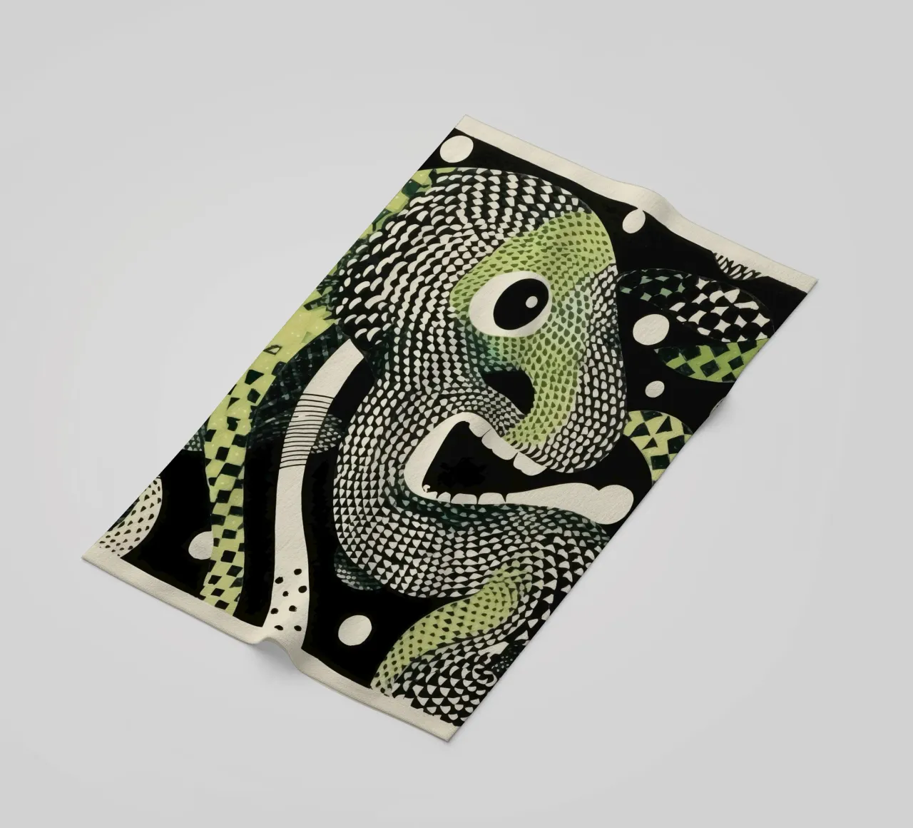 Grüne Python 2 Strandtuch von Minimal Animal Art