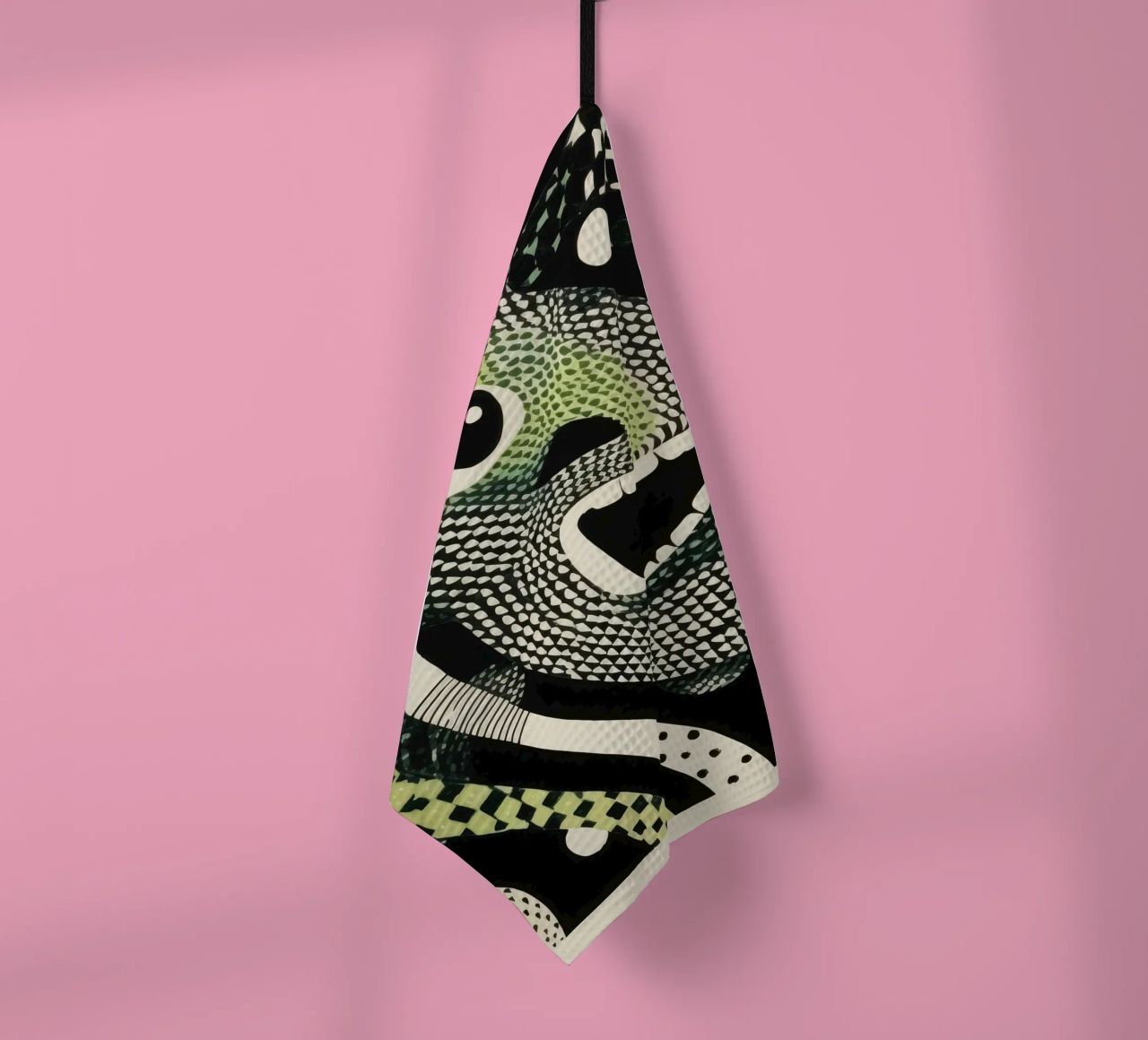 Python vert 2 torchon de Minimal Animal Art