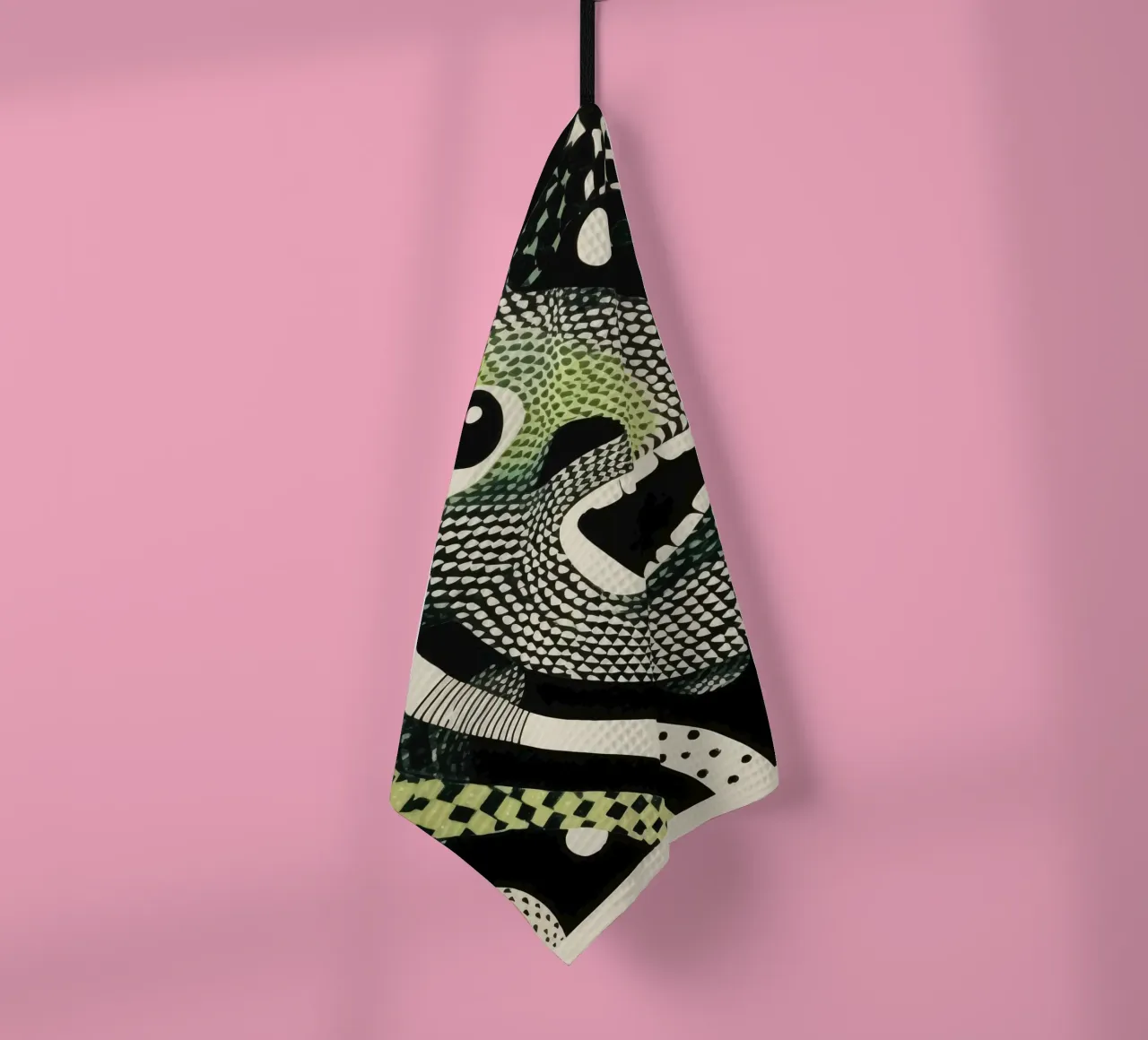 Grüne Python 2 Geschirrtuch von Minimal Animal Art