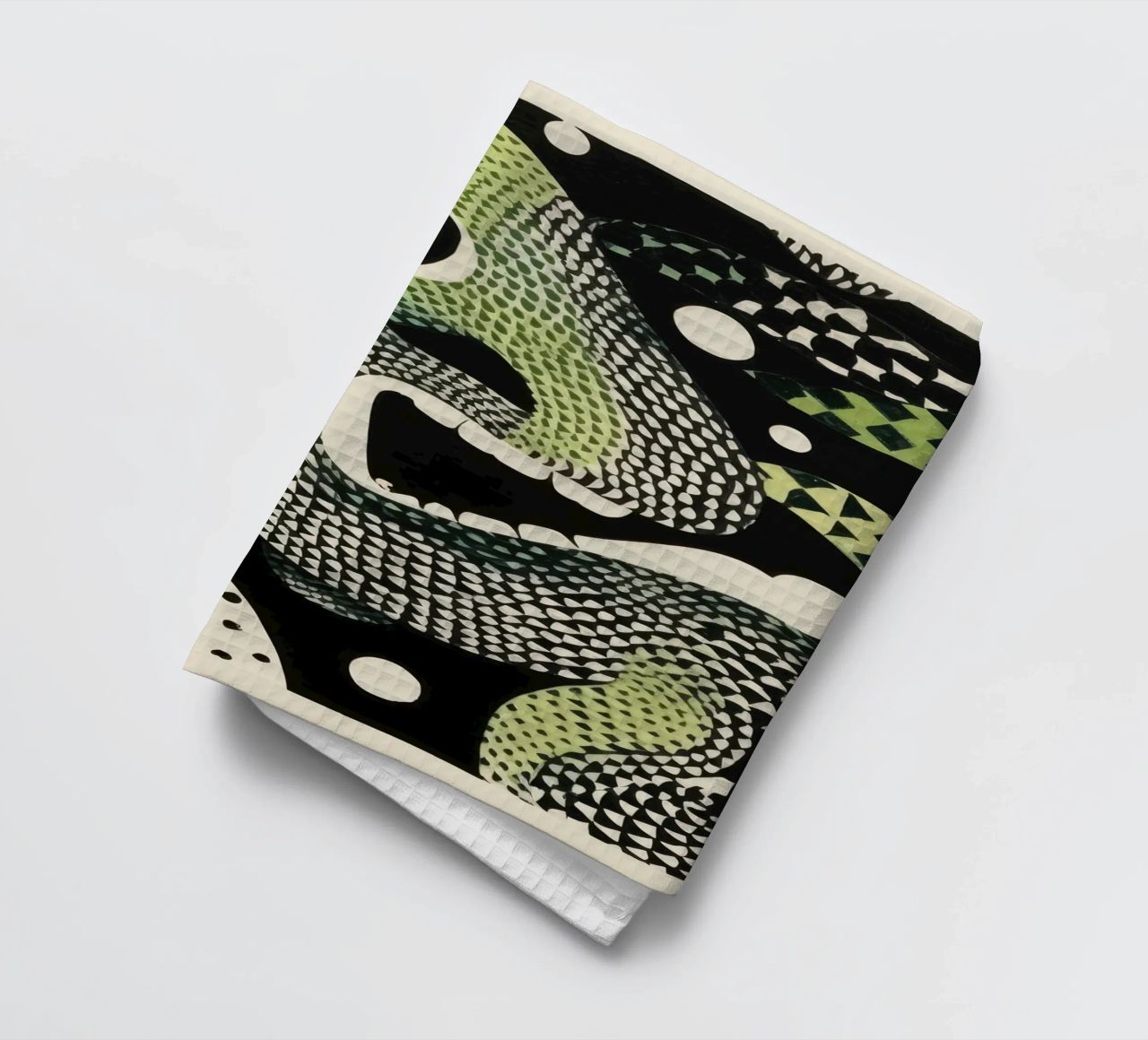 Python vert 2 torchon de Minimal Animal Art