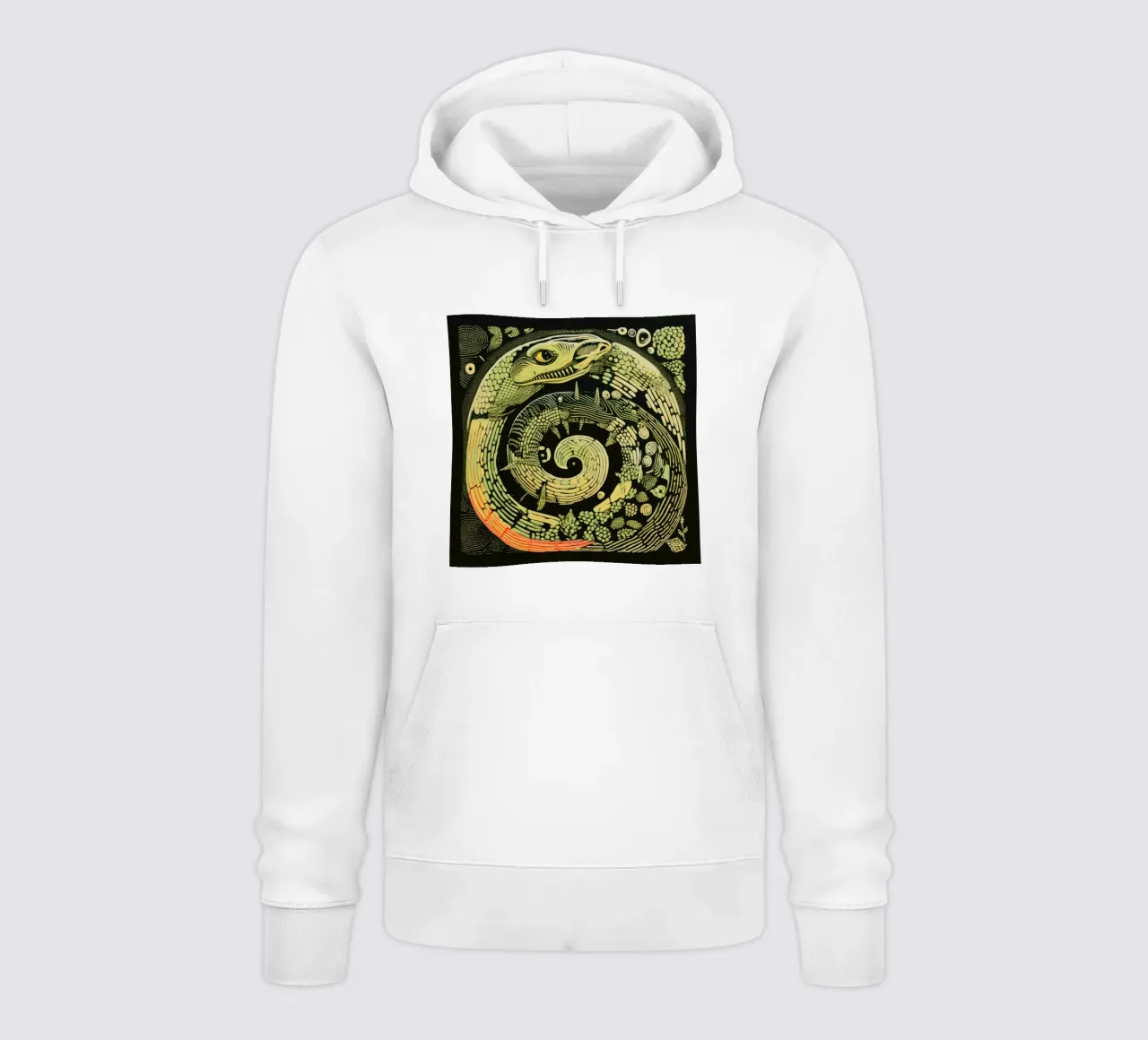 Green Python hoodie by Minimal Animal Art