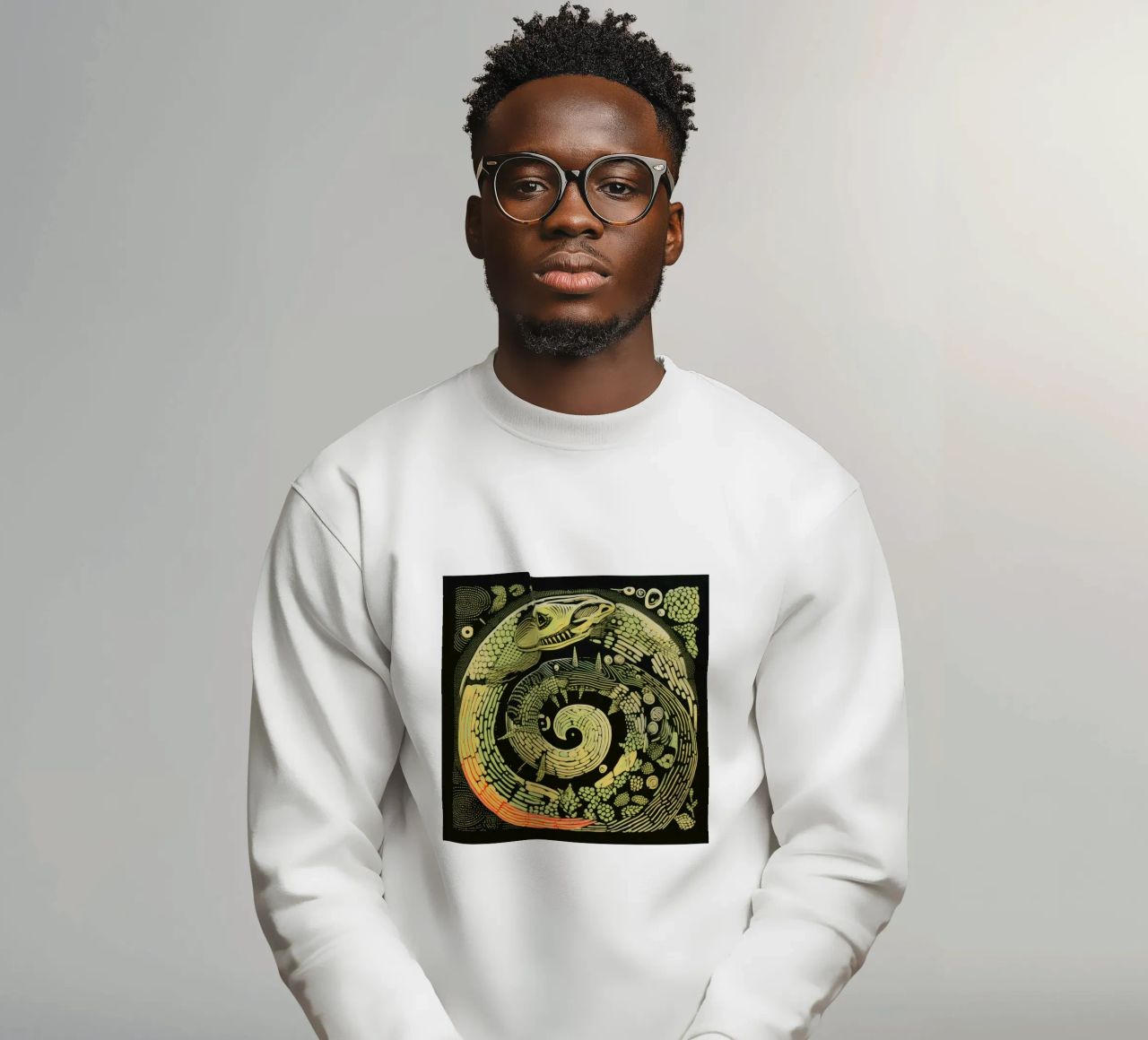 Python vert 3 sweat de Minimal Animal Art