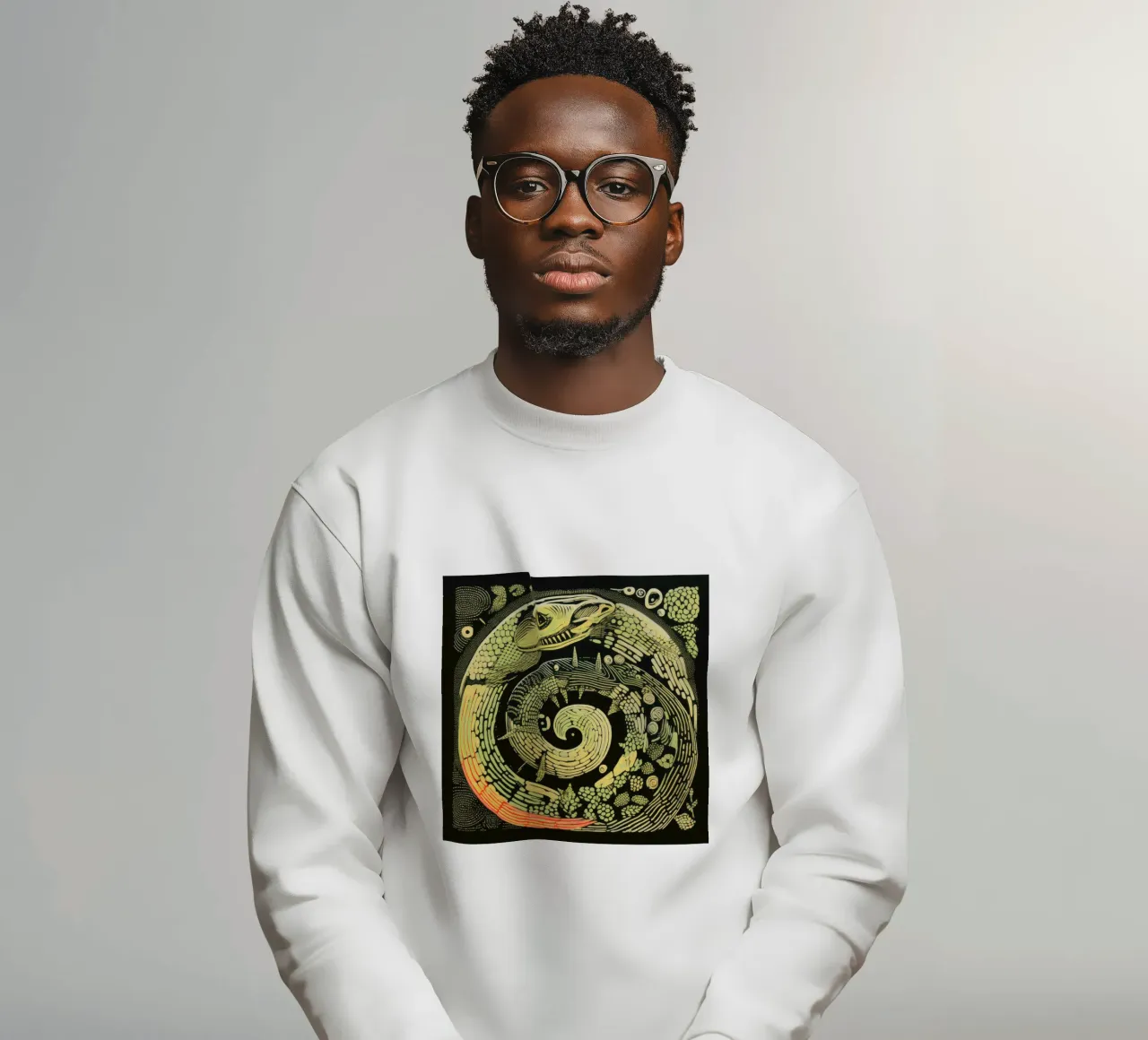 Python vert 3 sweat de Minimal Animal Art