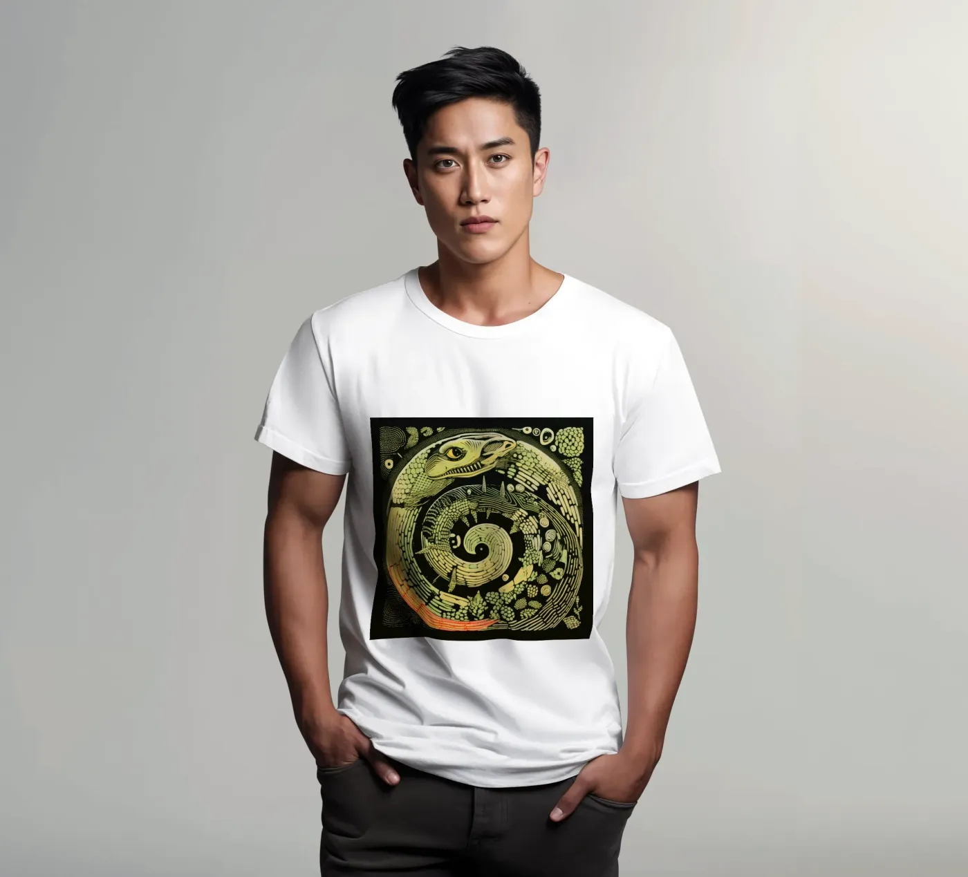Python vert t-shirt de Minimal Animal Art