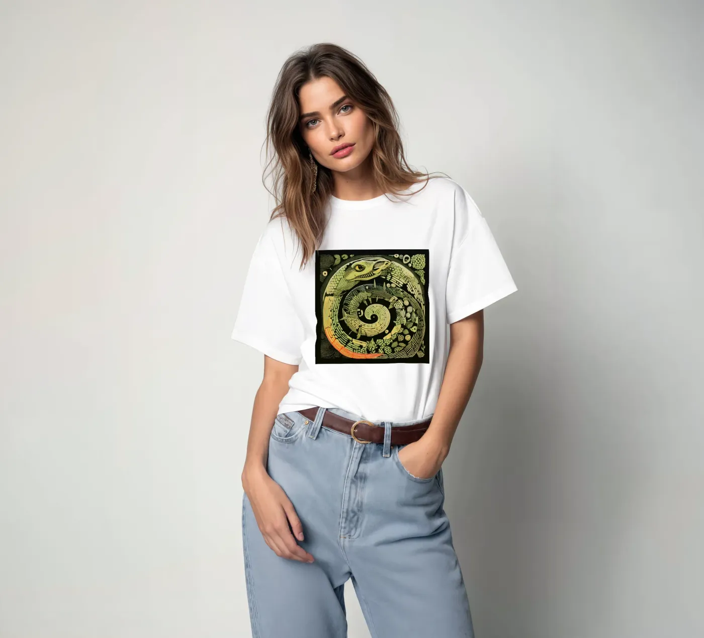 Python vert t-shirt de Minimal Animal Art