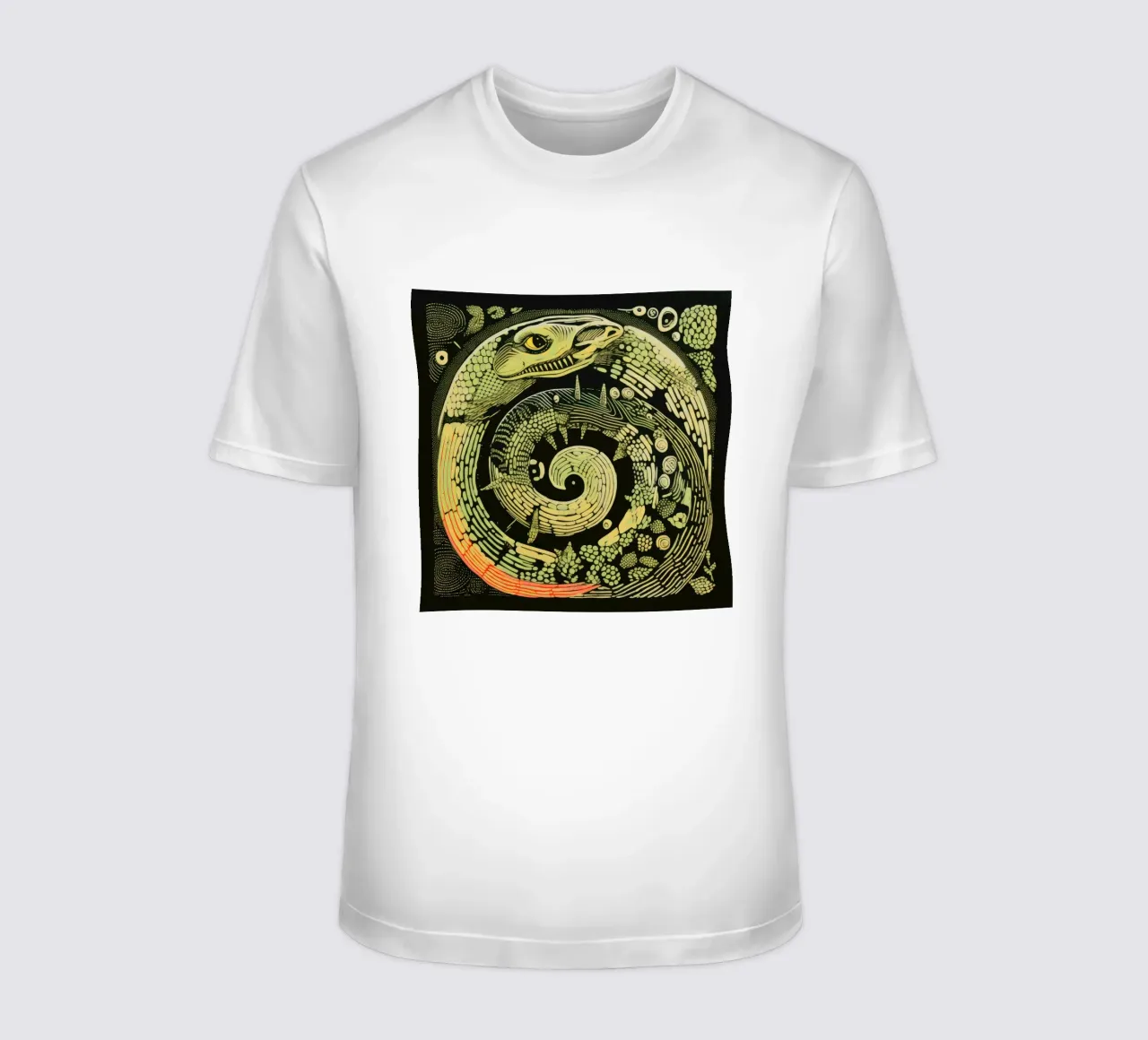 Green Python t-shirt by Minimal Animal Art