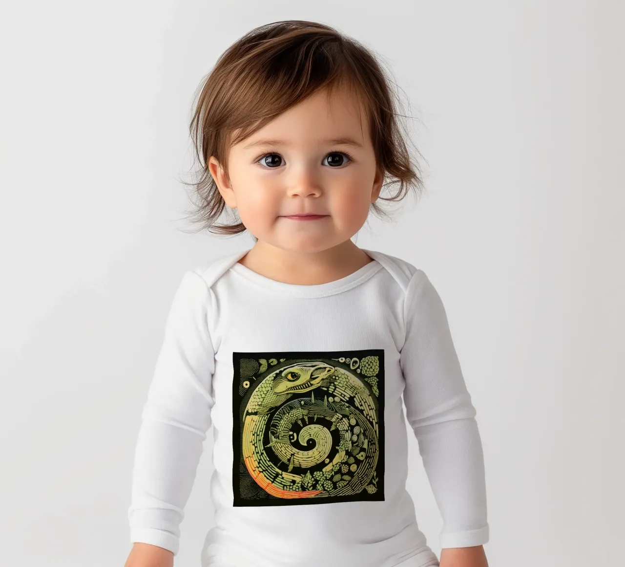 Python vert body manches longues de Minimal Animal Art