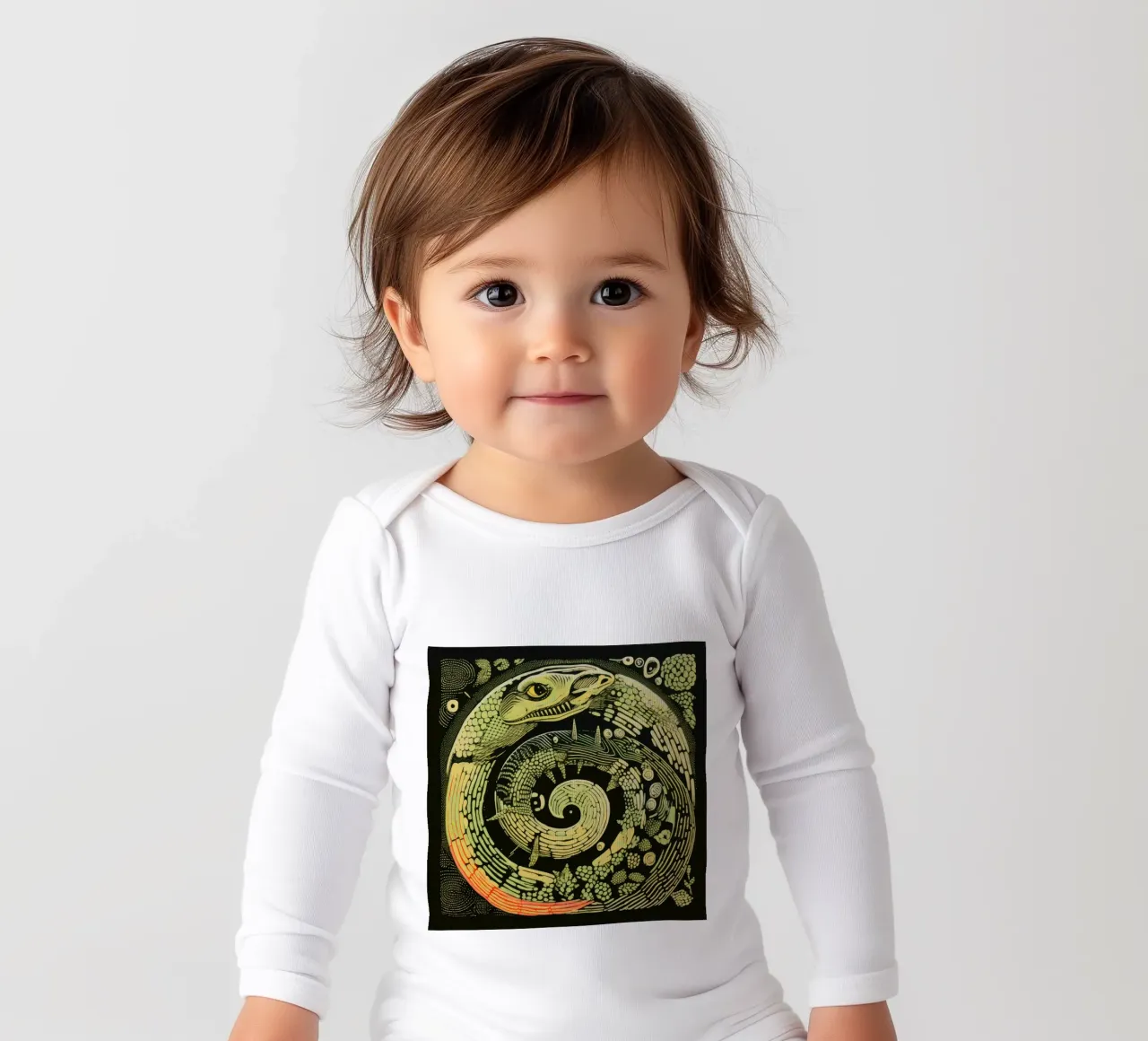 Python vert body manches longues de Minimal Animal Art