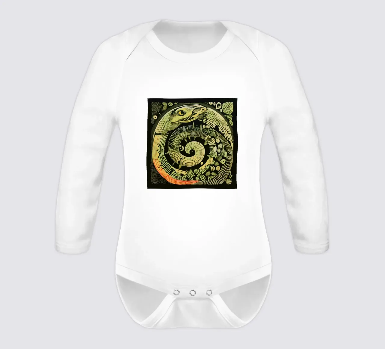 Python vert body manches longues de Minimal Animal Art