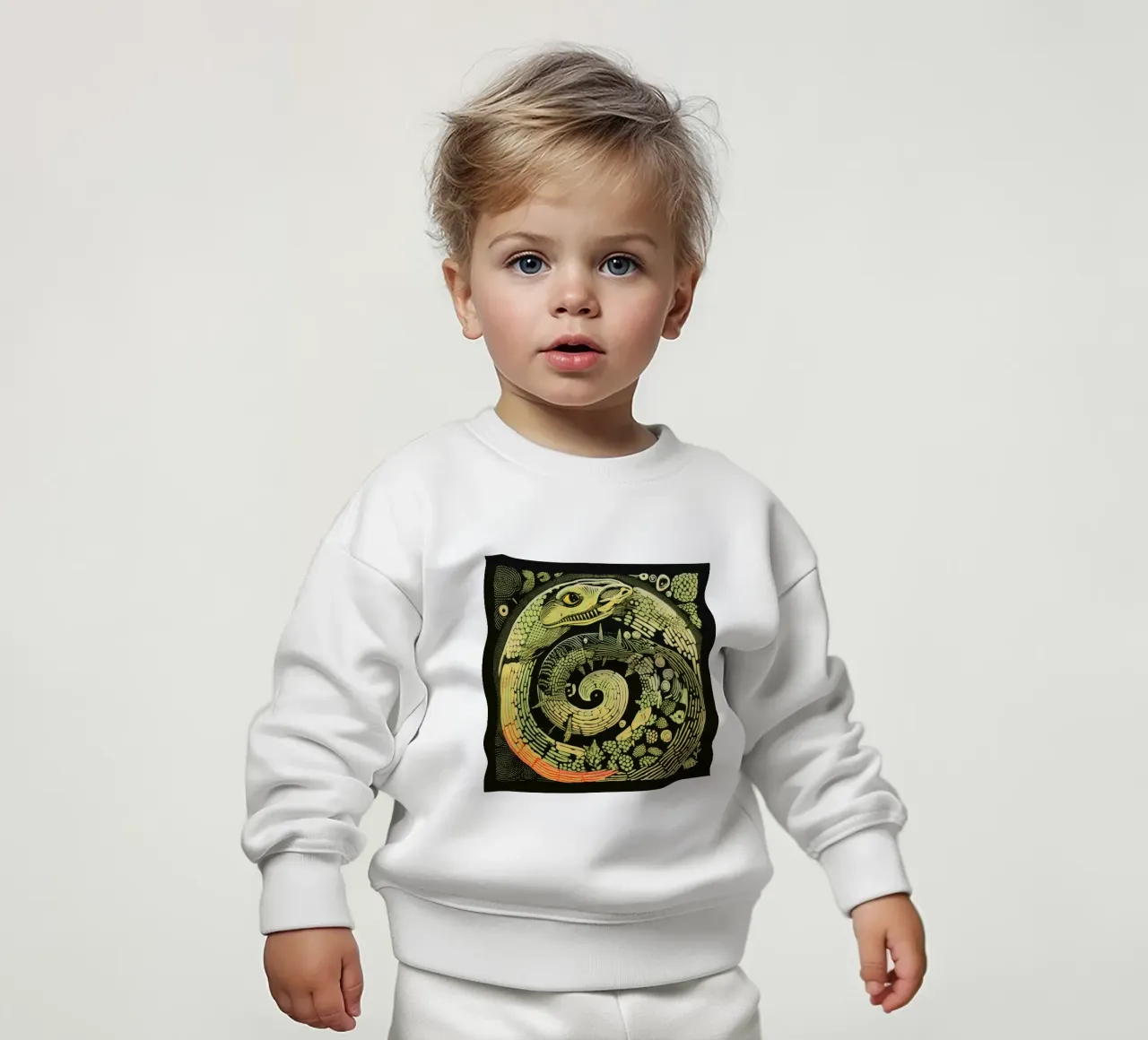 Python vert 3 sweat pour bébé de Minimal Animal Art