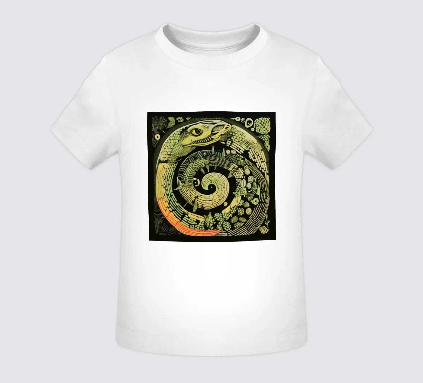 Pitone verde maglietta neonato da Minimal Animal Art