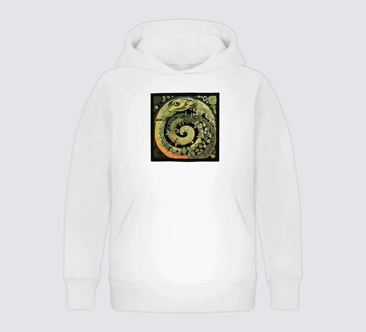 Grüne Python Kinder Hoodie von Minimal Animal Art