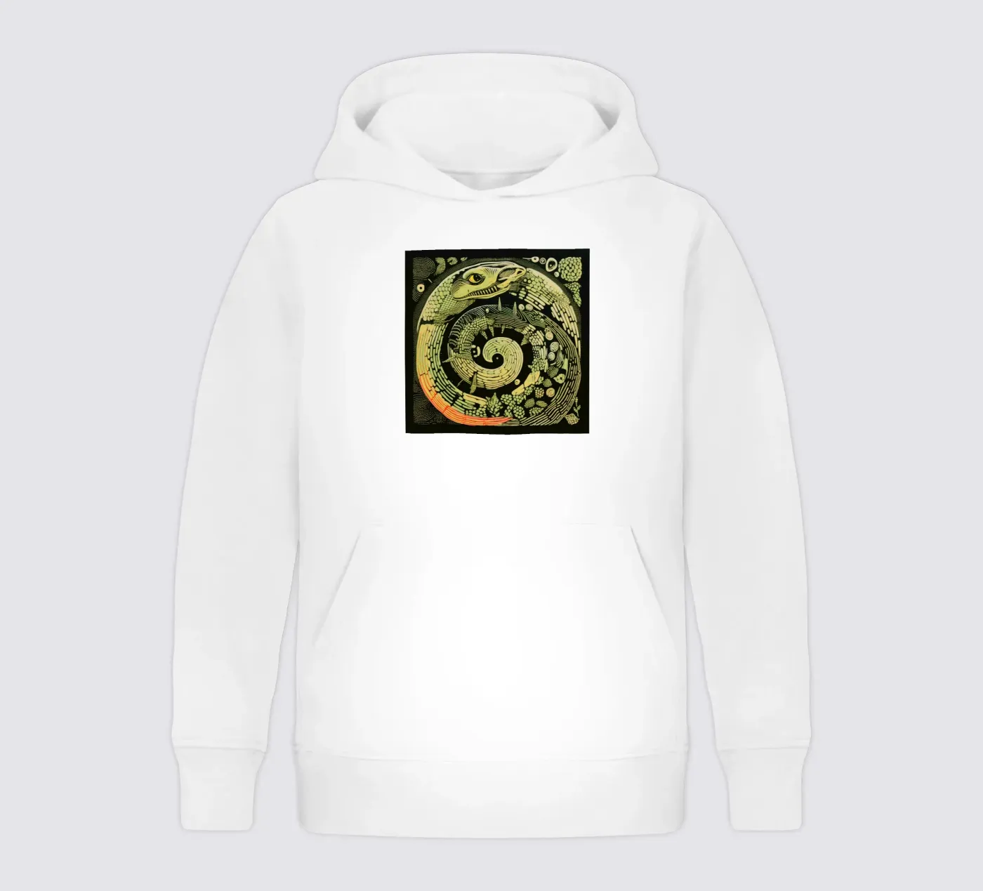 Green Python kinder hoodie van Minimal Animal Art