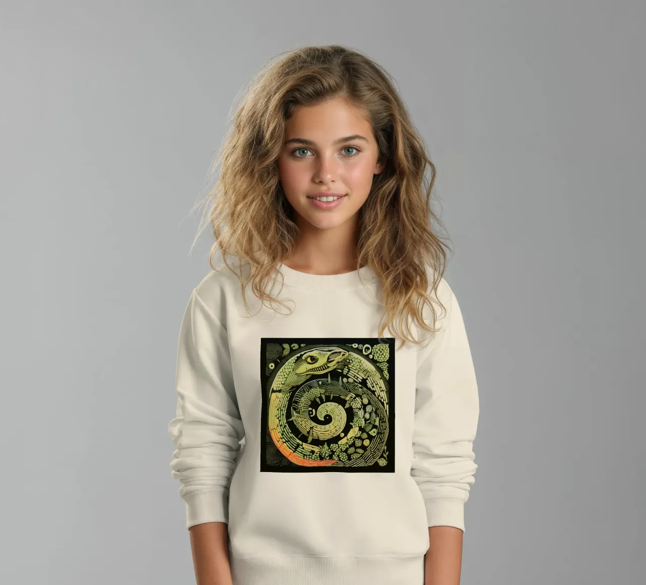 Green Python Kinder Sweatshirt von Minimal Animal Art