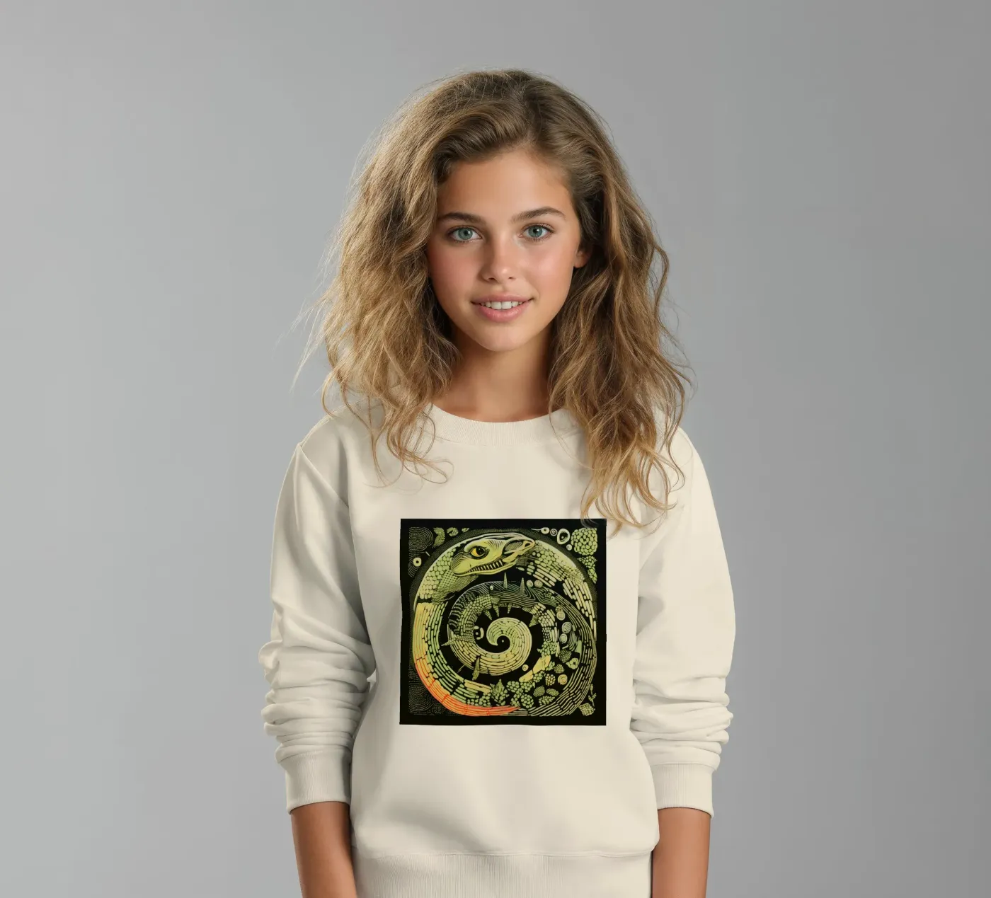 Green Python Kinder Sweatshirt von Minimal Animal Art
