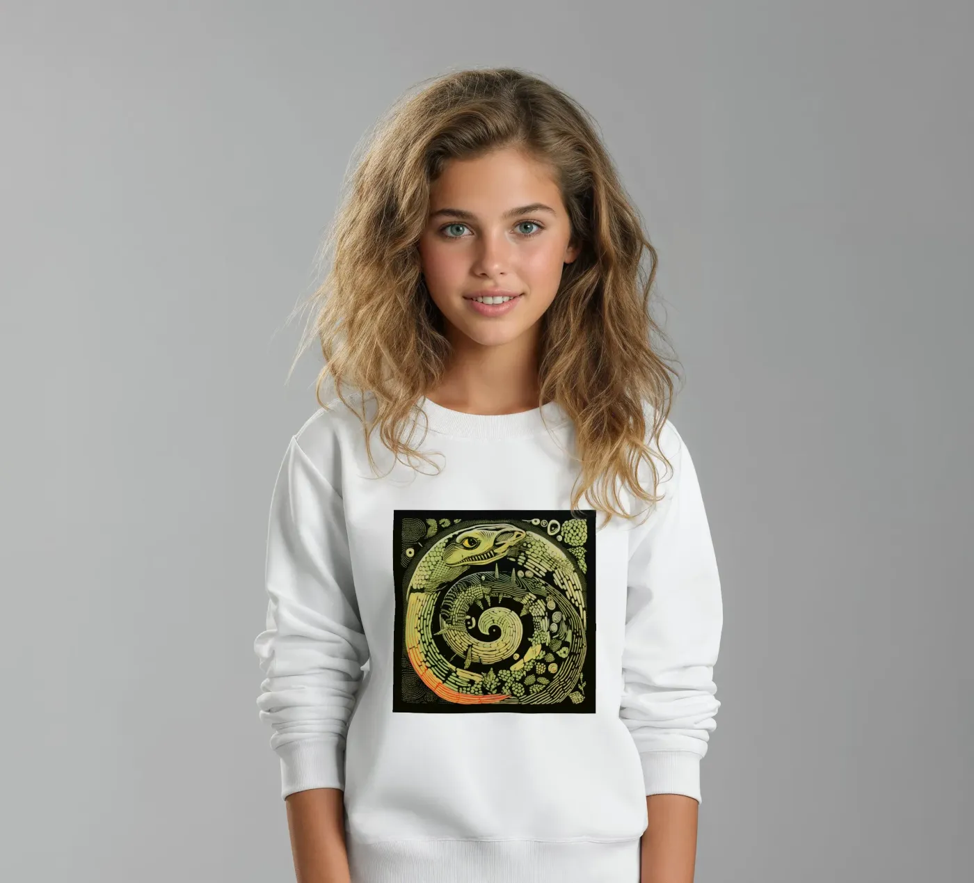 Green Python Kinder Sweatshirt von Minimal Animal Art
