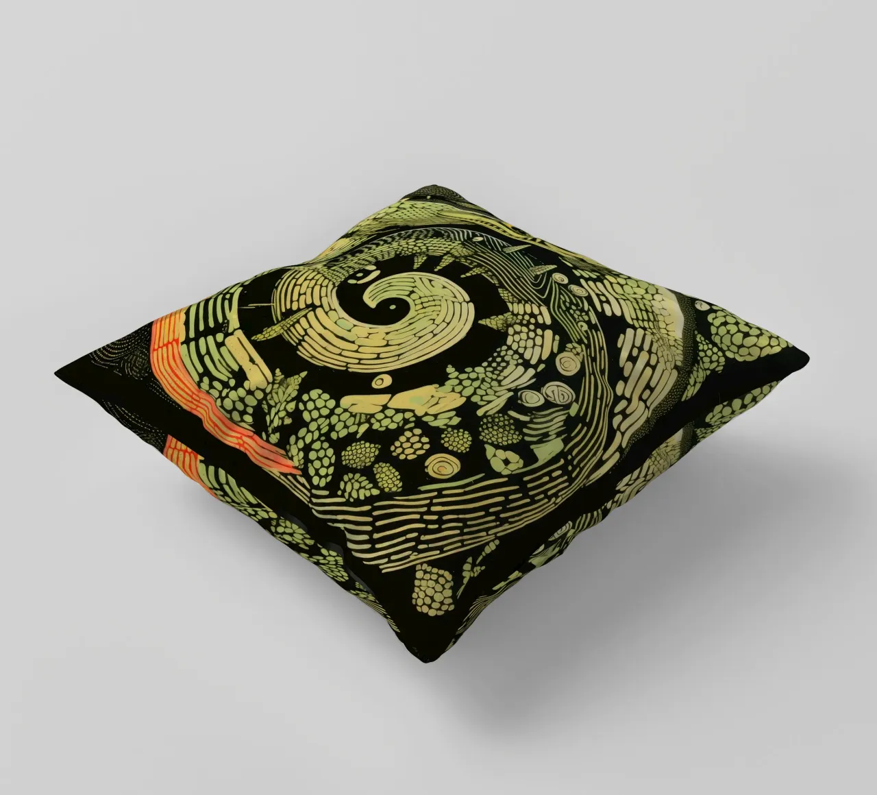 Python vert coussin de Minimal Animal Art